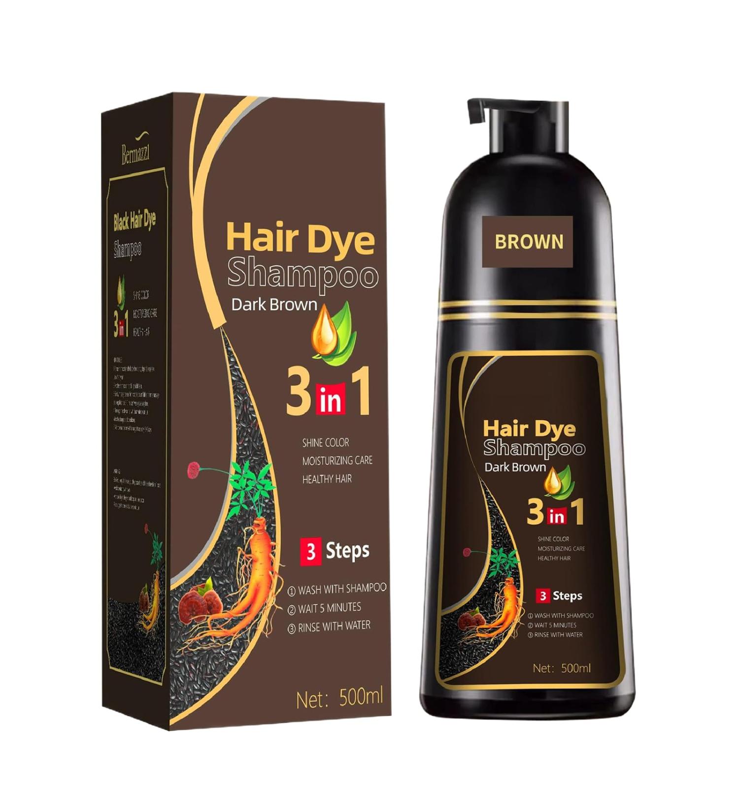 Cerioll Dark Brown Hair Color Shampoo Brown Hair Dye Shampoo 3in1 Hair Dye Shampoo 3 in 1 Instant Hair Colors for Men and Women 500 ml Dark Brown - Buy Online on GoSupps.com