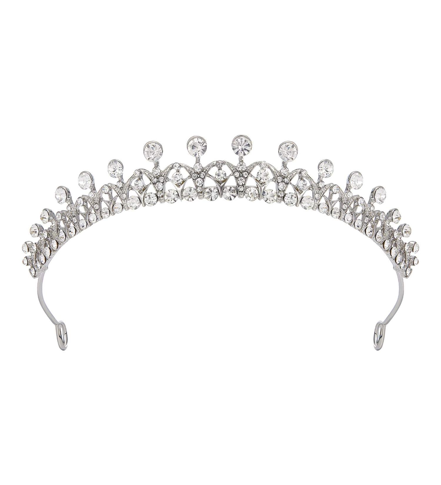 AW BRIDAL Crystal Tiara Crown for Women - Sparkling Princess Headband for Bride - Wedding & Prom Hair Accessories - Silver - Buy Online on GoSupps.com