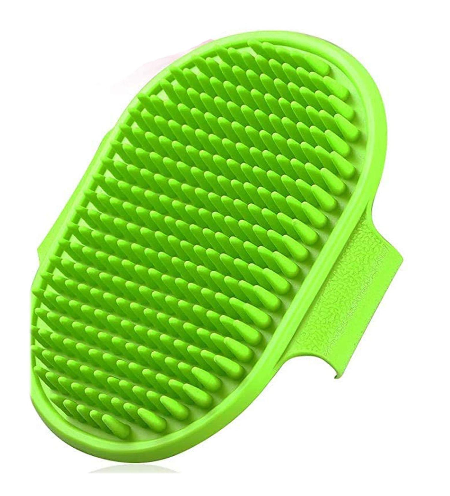 Pet Dog Grooming Brush - Dog Bath Brush - Cat Grooming Brush - Dog Washing Brush - Rubber Dog Brush - Dog Hair Brush - Dog Shedding Brush - Pet Shampoo Brush-Massage Rubber Comb with Adjustable Ring (green) - Buy Online on GoSupps.com
