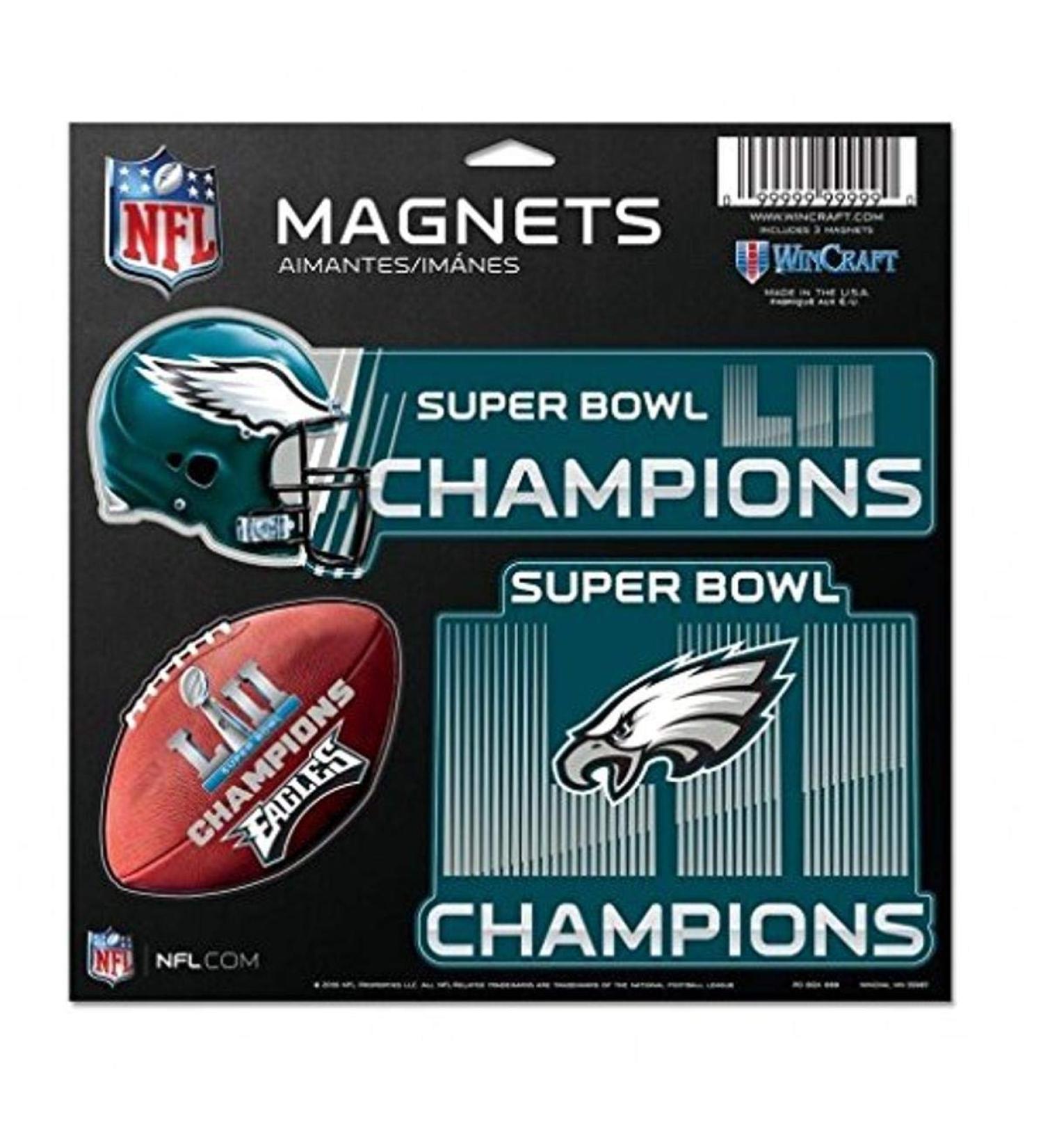 NFL Philadelphia Eagles Super Bowl LII Champions Magnet Set 3-piece