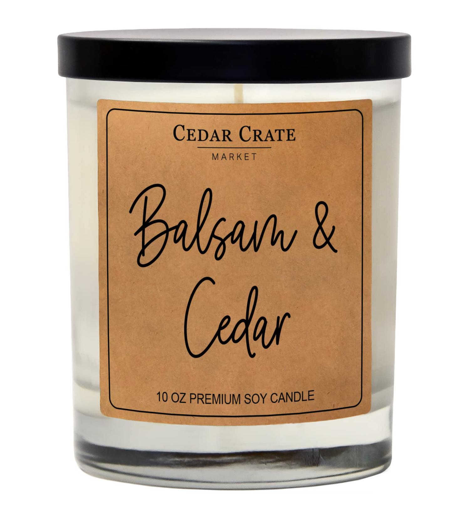 Balsam + Cedar Candles - Scented Soy Wax - 13.5 oz Aromatherapy Gifts | Cedar Crate Market - Made in USA - Buy Online on GoSupps.com