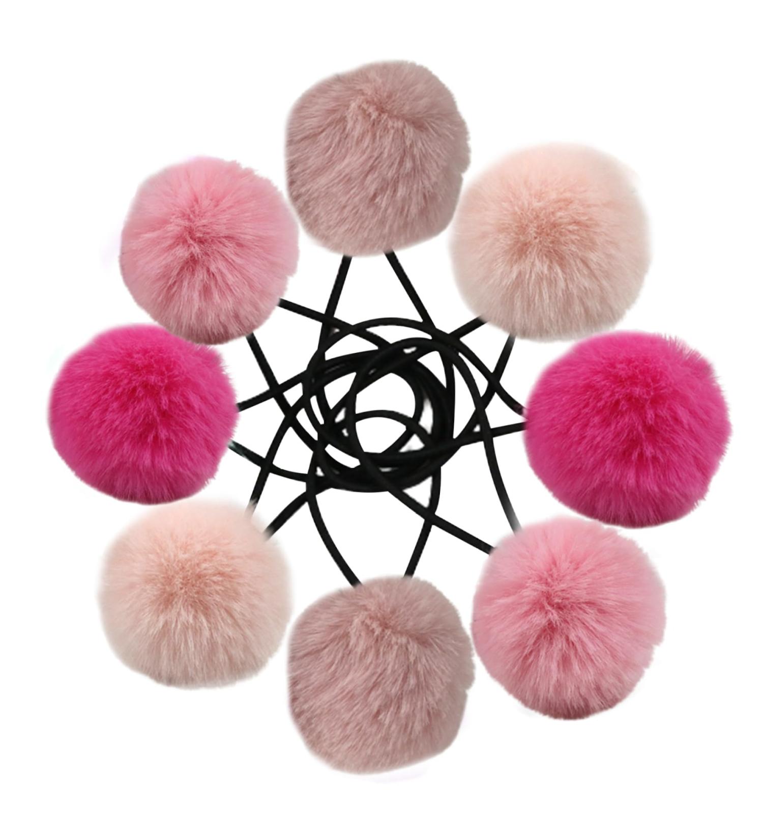 Fur Hair Bobbles Circle Bubble Colourful Beads for Girls 4 Pairs Cute Hair Ties with Fur Ball Elastic Ponytail Holders Hair Band for Girls Hair Accessories - Buy Online on GoSupps.com