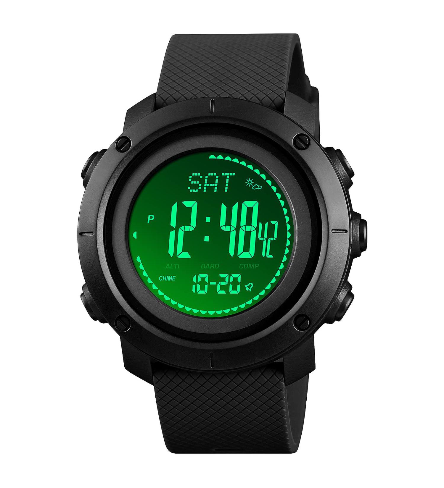 WINKONMU Military Watches with Compass Altimeter Barometer Pedometer Thermometer  Outdoors Watch for Men 1427-Black - Buy Online on GoSupps.com