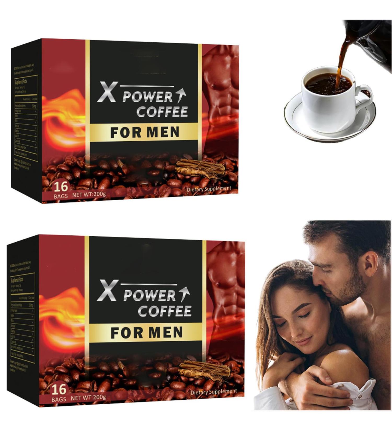 X Power Coffee X Power Coffee for Men The Secret To Strong Men Energy coffee for men Energy-boosting coffee Gifts for male friends(2Pcs) 2 Box - Buy Online on GoSupps.com