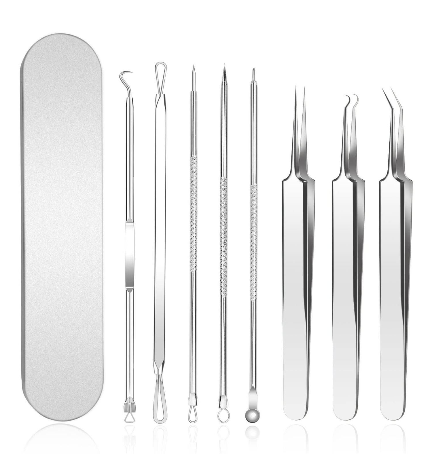 8PCS Stainless Steel Blemish Removal Tool Kit in Portable Metal Case - Buy Online on GoSupps.com