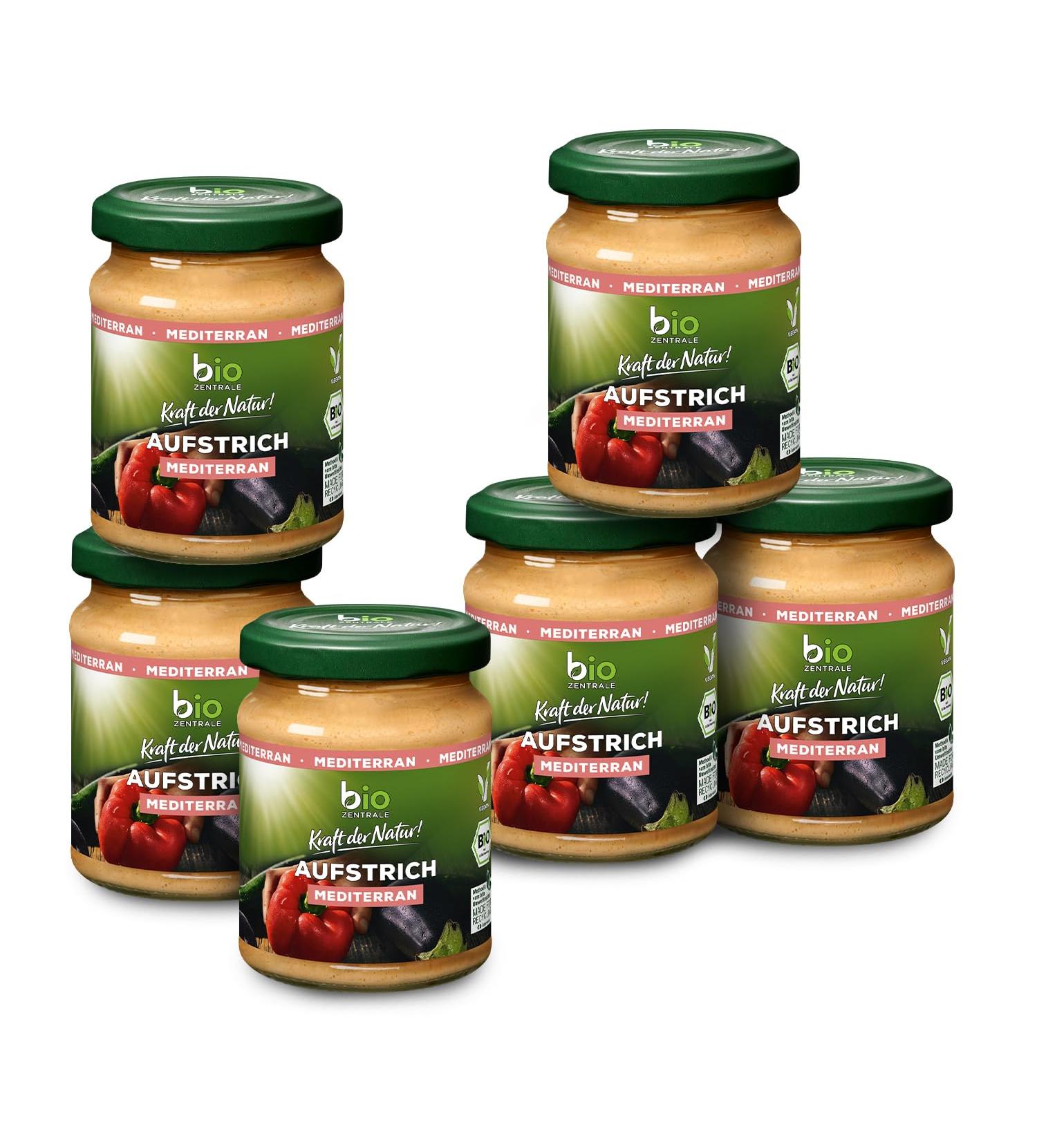 Biozentral Mediterranean Bread Spread - 6 x 125g | Vegan Gluten-Free Lactose-Free | Creamy Sunflower Seed Spread for Delicious Dishes & Bread - Buy Online on GoSupps.com
