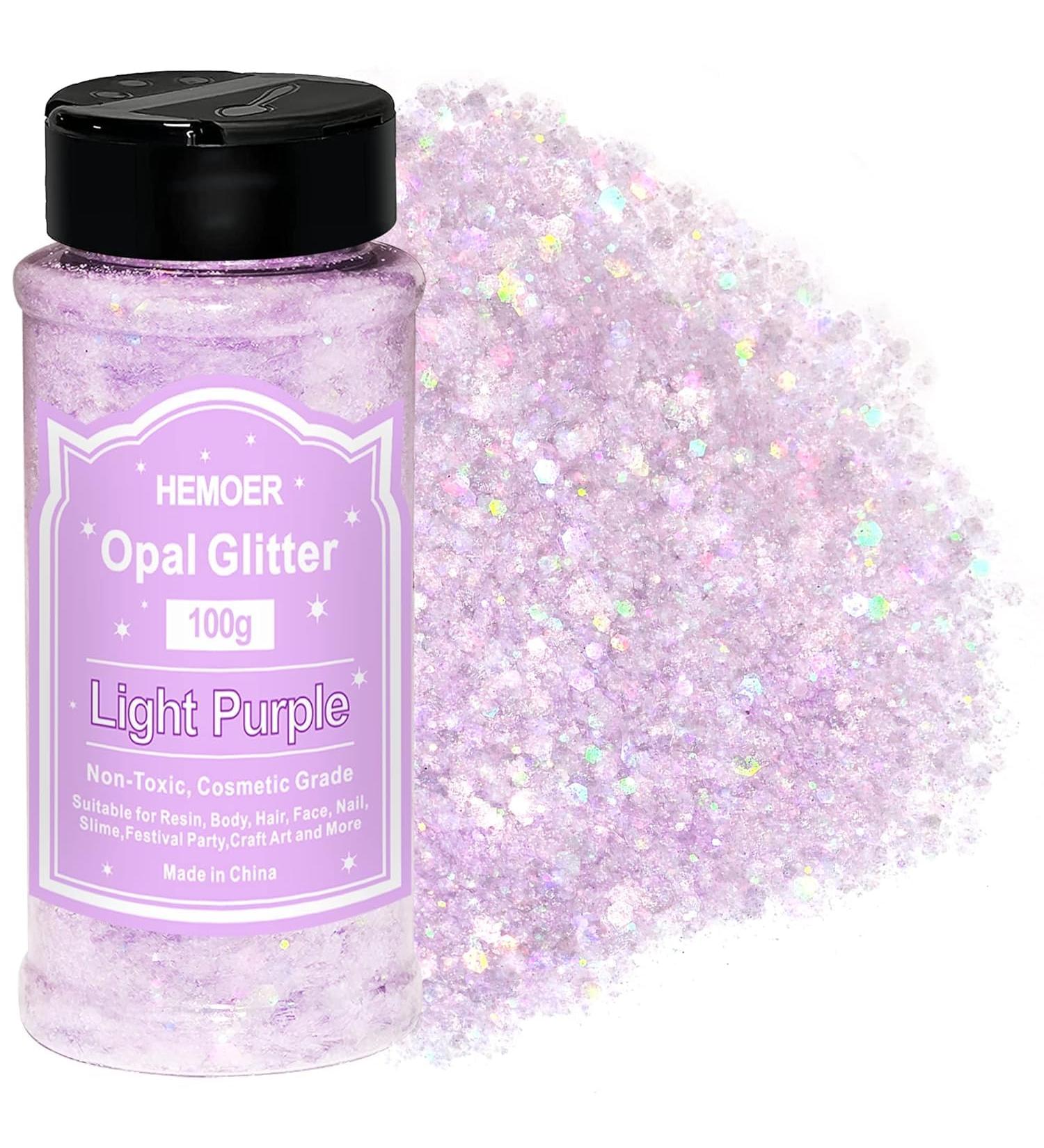 Hemoer Light Purple Opal Glitter - 100g Chunky Sequins for Resin Nail Face & Crafts | Festival Party Glitter Powder - Buy Online on GoSupps.com