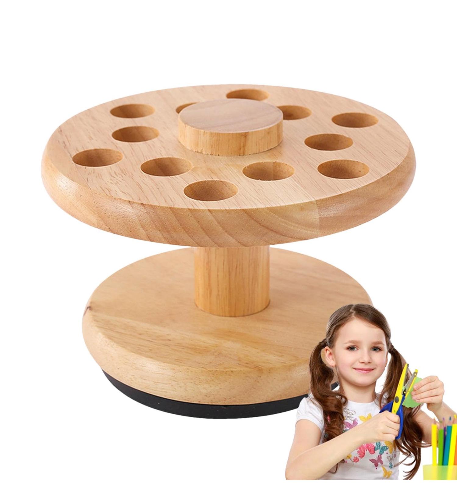 Salon Scissors Box | Rotating Salon Shears Holder Hair Scissors Holder - Desktop Organizer Storage Box Barber Scissors Storage Holder with 12 Holes - Buy Online on GoSupps.com