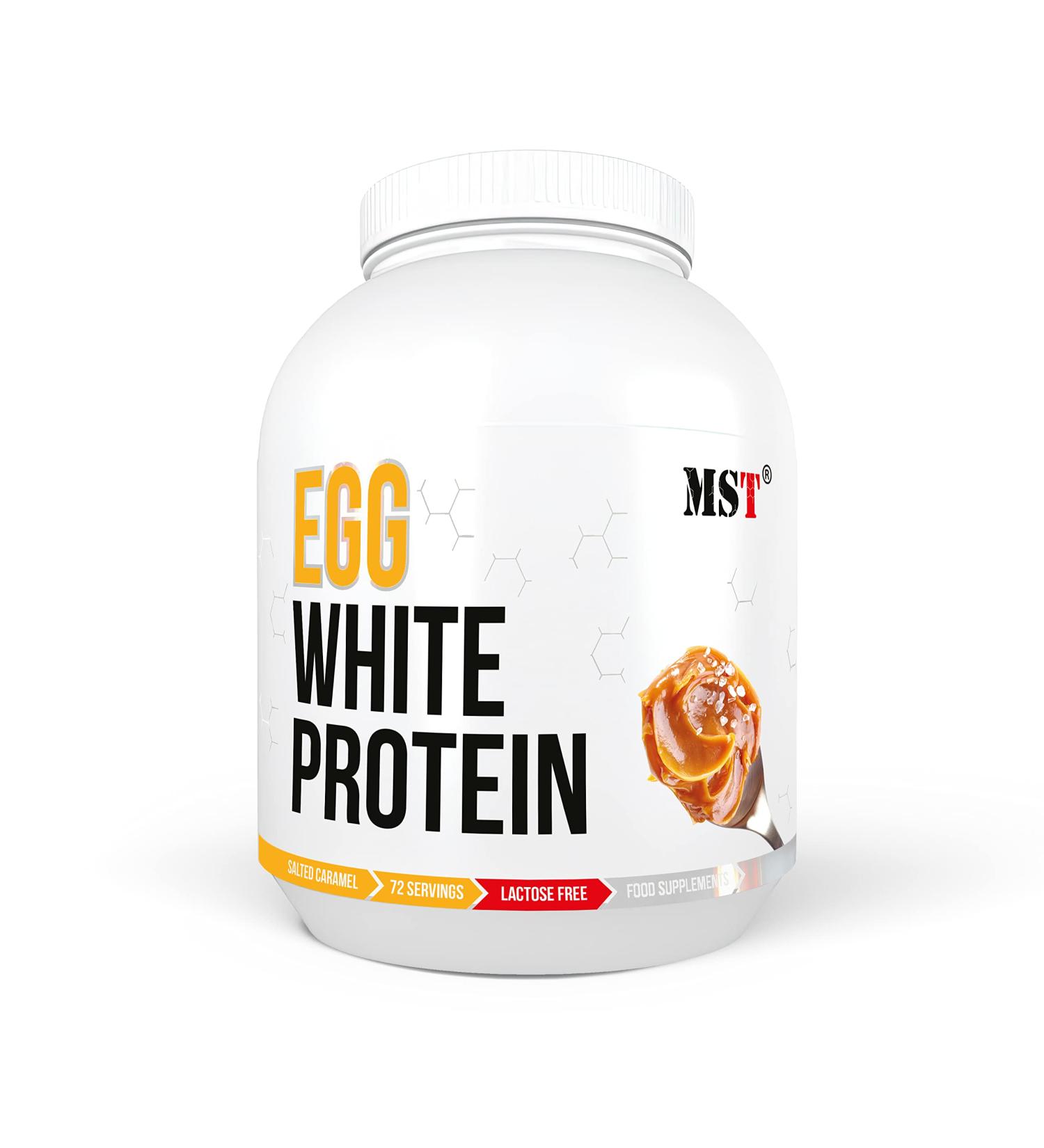 Egg White Protein 1800g | 72 Portions Lactose Free | Aspartame Free | MST Nutrition Berlin | Salted Caramel Flavor - Buy Online on GoSupps.com