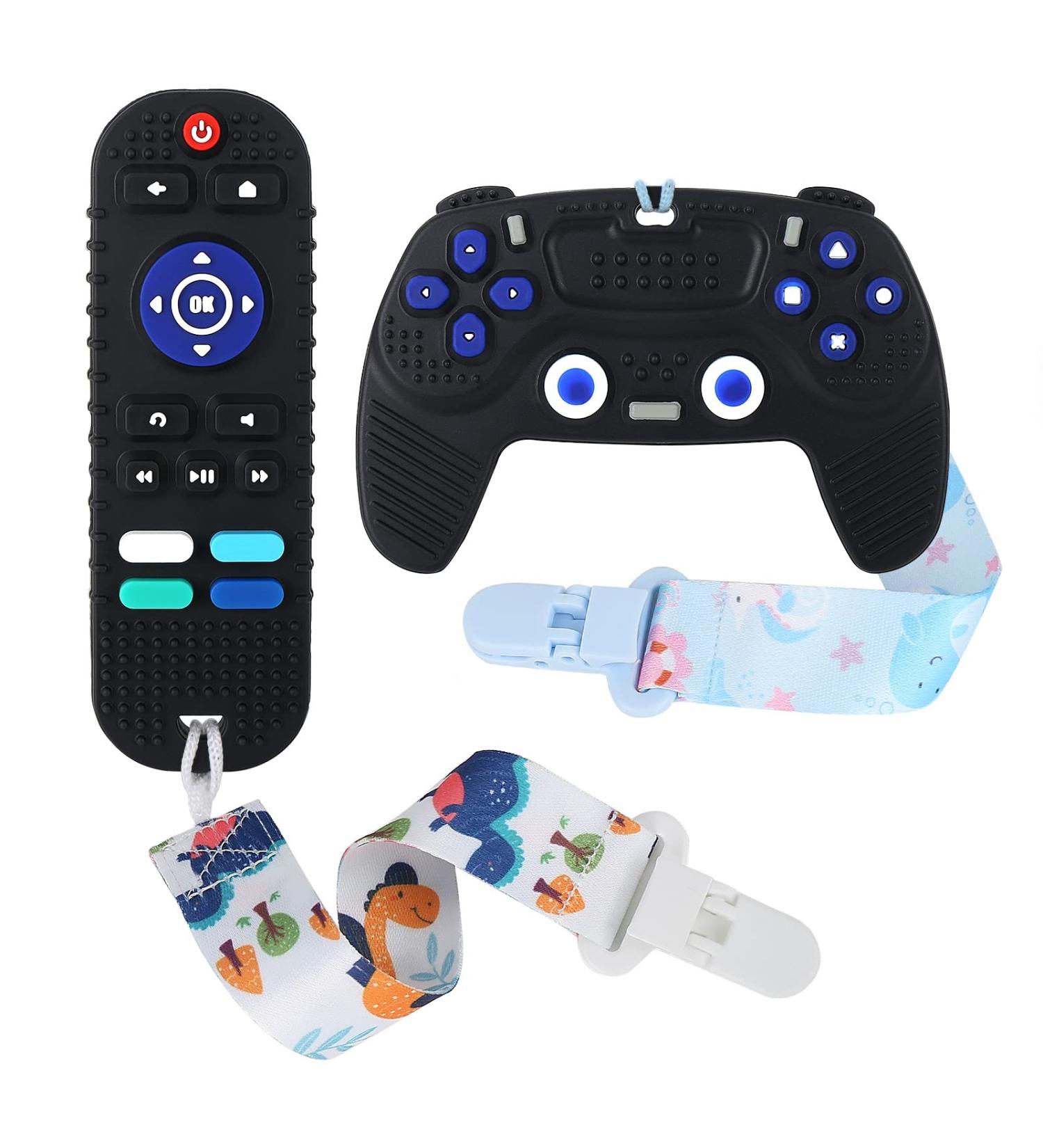 THOOKE Remote Teether for Baby  2Pcs Silicone Teething Toys for Infant Toddler 0-12 Months  Game Control Chew Gel Gifts for Newborn Kids/Boy/Girl  BPA Free Freezable Relief Molars Gums Pain Black - Buy Online on GoSupps.com