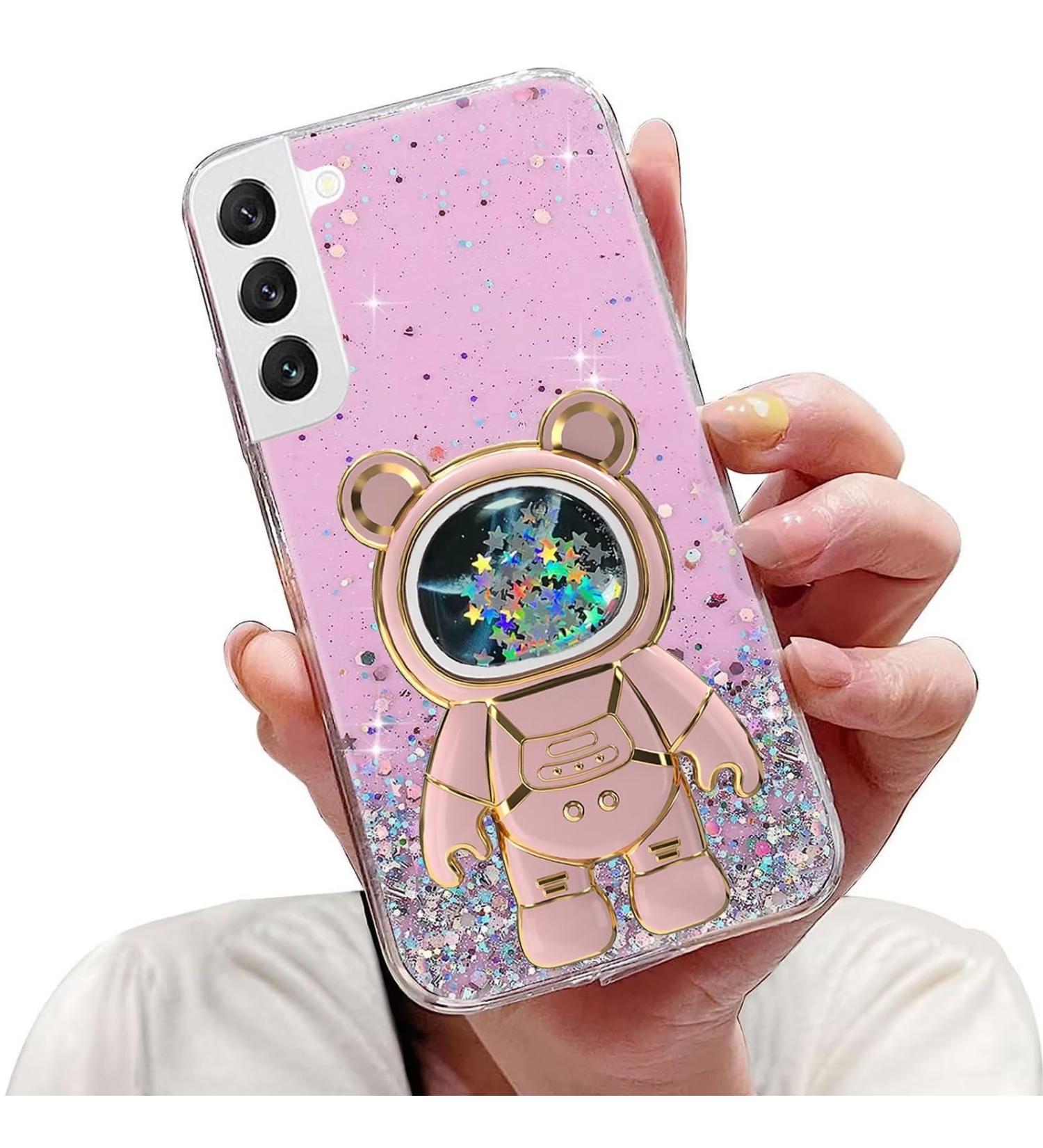 Buy Tivenfezk Nadoli Galaxy S21 FE Astronaut Stand Case | Glitter Soft Silicone Protective Cover for Samsung Galaxy S21 FE | Pink Caricature Design - Buy Online on GoSupps.com