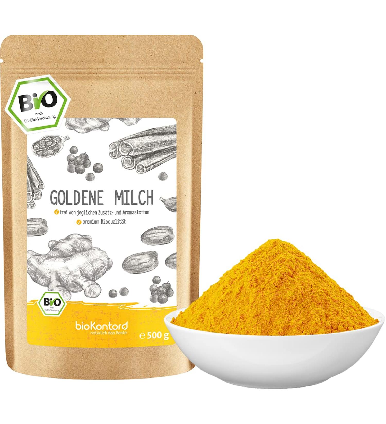 Golden Milk Powder Bio 500g | 100% Natural Turmeric Latte | Premium Ingredients No Added Sugar | Organic & Controlled Cultivation - Buy Online on GoSupps.com