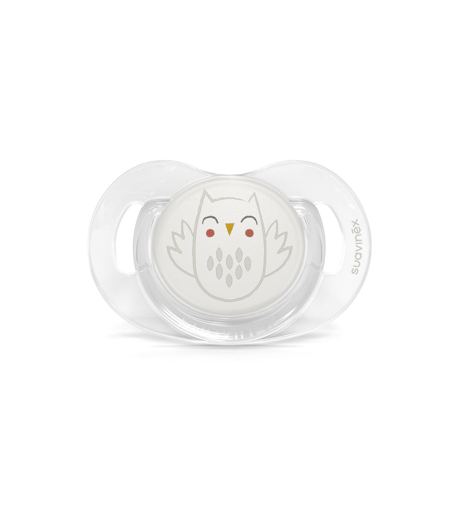 Suavinex Bonhomia Flat Owl Beige Silicone Pacifier for 0-6 Months - SXSBA1079105 | Shop Internationally - Buy Online on GoSupps.com