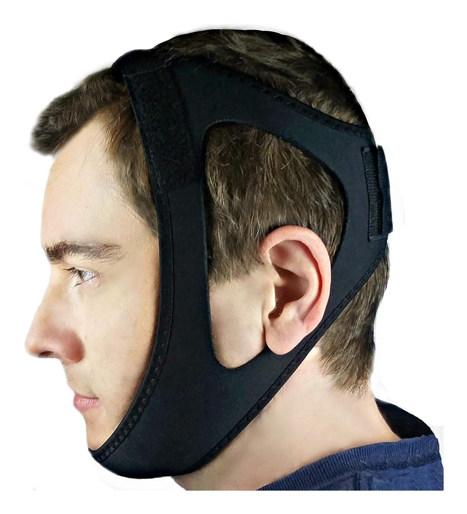Adjustable Anti Snore Chin Strap for Men and Women - Stop Snoring with Sleep Aid Solution - Compatible with CPAP Users and Mouth Breathers - Use with Snore Eliminator Pro or Bruxism Mouthpiece - Buy Online on GoSupps.com