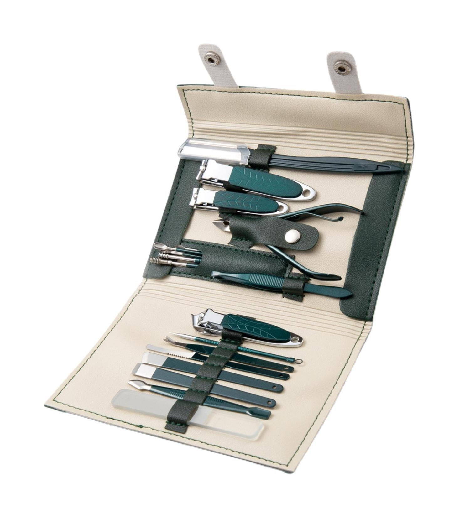 Nail Clipper Set | Fingernail Clipper and Nail Cutter Kit Nail Grooming Kit Professional Manicure and Pedicure Kit Toenail Clippers Set for Toe Nails Dark Green - Buy Online on GoSupps.com