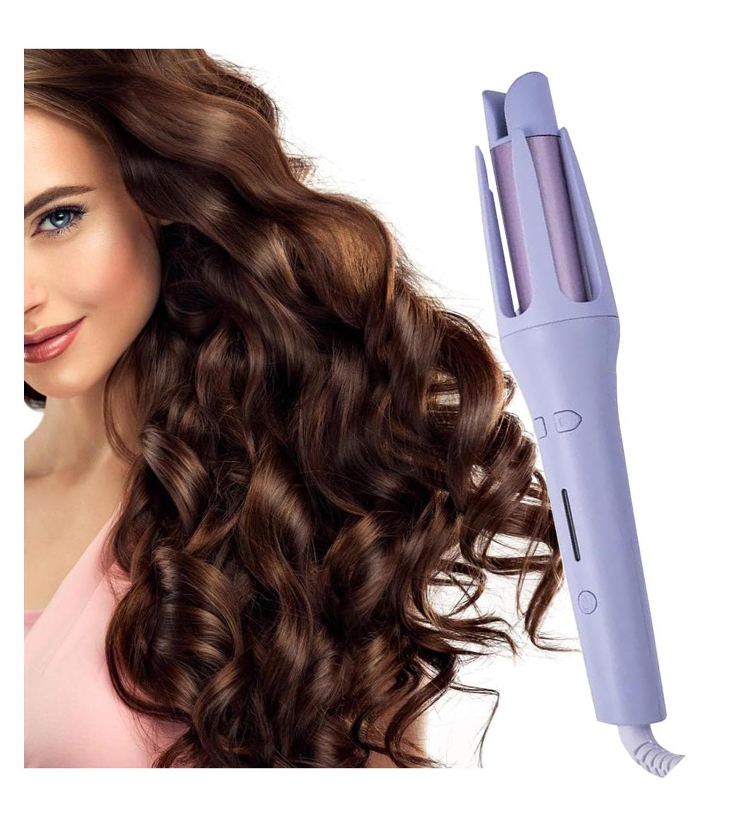 Automatic Hair Curler 1.25 Inch Small Curling Iron Auto Shut Off Fast Heating for Hair Styling Wand Curling Iron Purple - Buy Online on GoSupps.com