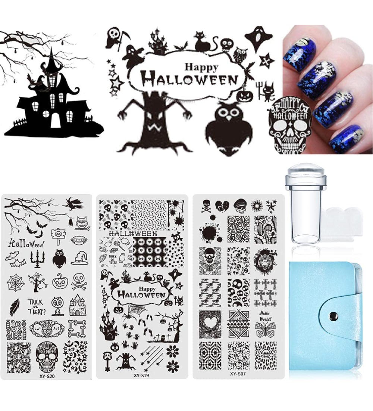 Halloween Nail Art Plates & Stamp Kit | DIY Manicure Tools for Stunning Nail Designs - Buy Online on GoSupps.com