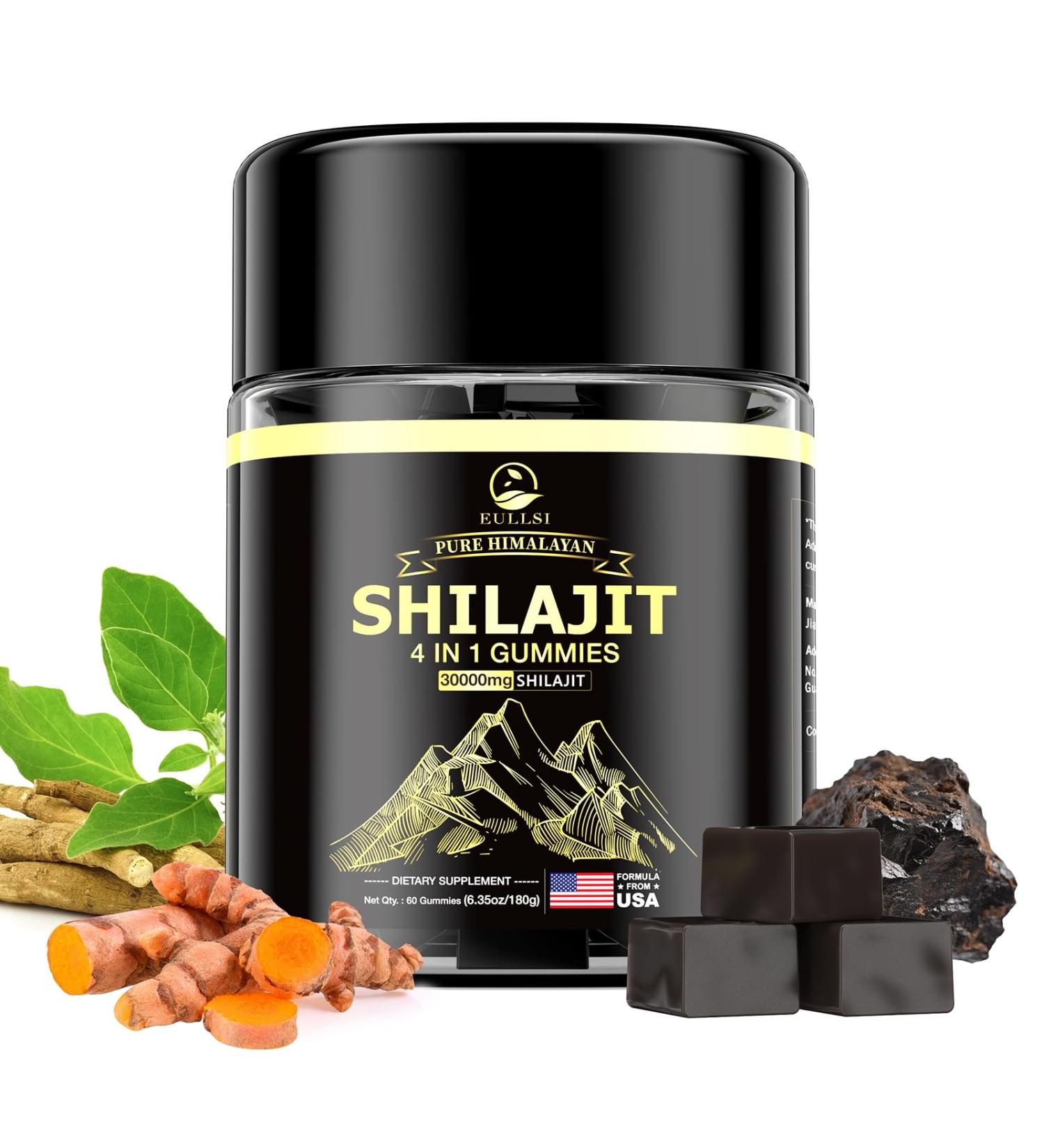 Eullsi Pure Shilajit Gummies for Men & Women Organic Ashwagandha Gummies 85+ Trace Minerals & 75% Fulvic Acid for Energy Stamina & Immune Support Vegan Non-GMO 60 Count - Buy Online on GoSupps.com