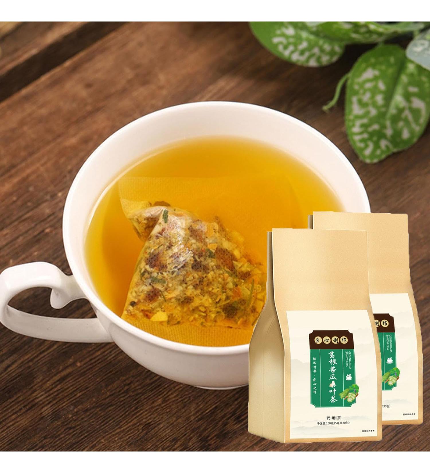 Bitter Melon and Mulberry Leaf Tea 30 packs Pueraria Balsam Pear and Mulberry Leaf Tea Bitter Gourd Mulberry Leaf Tea (2bags-60packs) - Buy Online on GoSupps.com