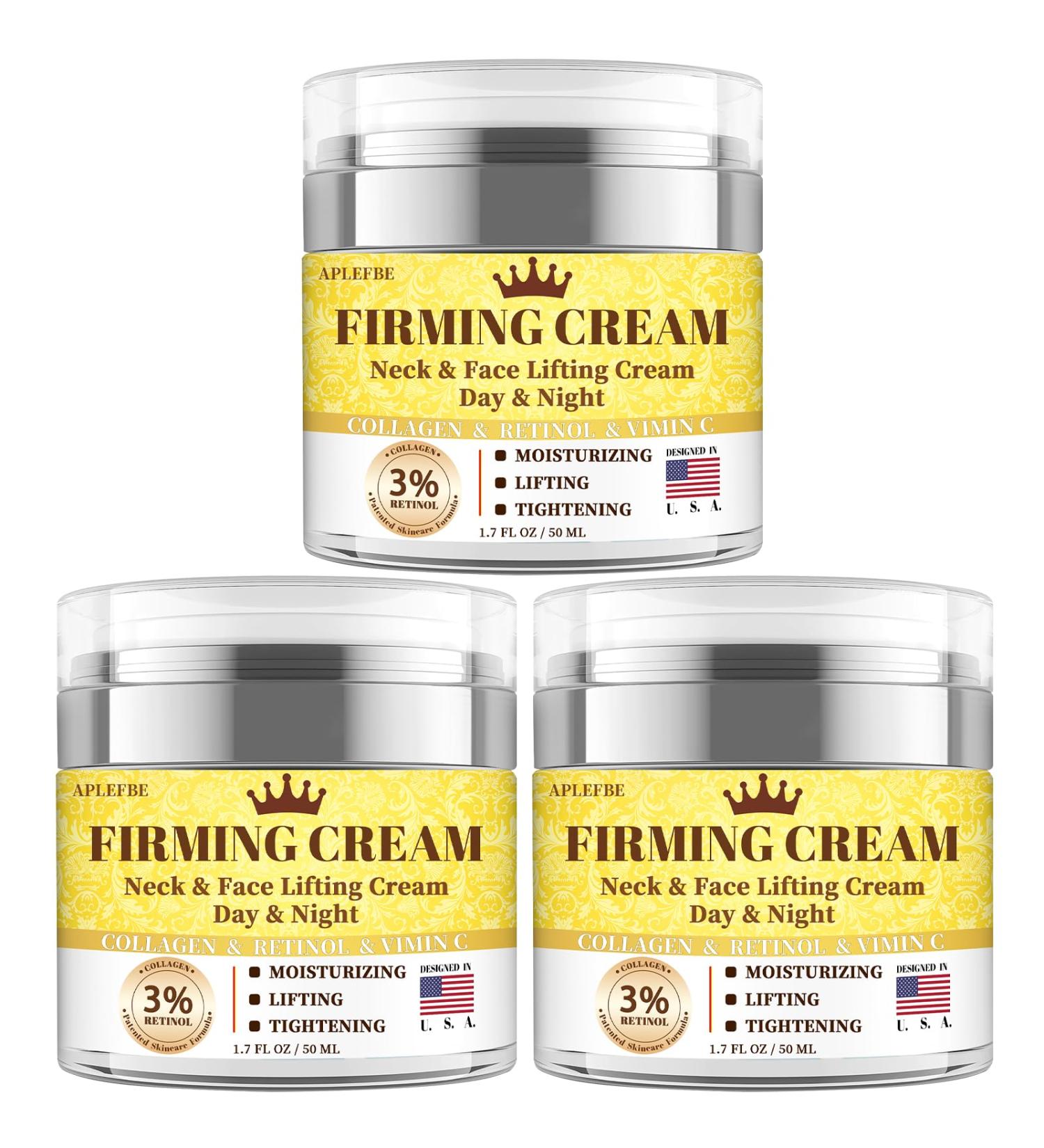 3% Retinol Cream Face Moisturizer Anti Aging Neck Firming Cream with Collagen Day & Night Face Cream with Hyaluronic Acid Lifting & Tightening Wrinkle for Women & Men 3 Pack 1 - Buy Online on GoSupps.com