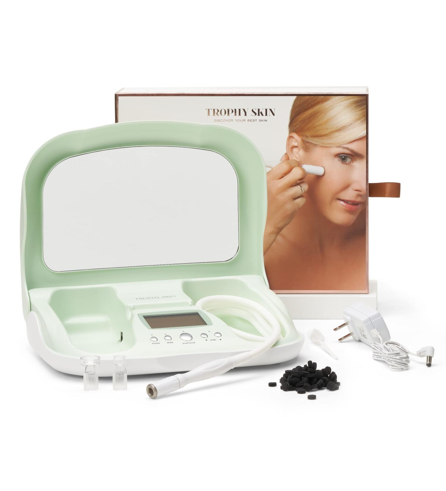 Trophy Skin MicrodermMD Home Microdermabrasion Kit - Anti Aging, Acne Treatment with Real Diamond Tips for Skin Rejuvenation, Acne Scar Reduction - Mint - Buy Online on GoSupps.com