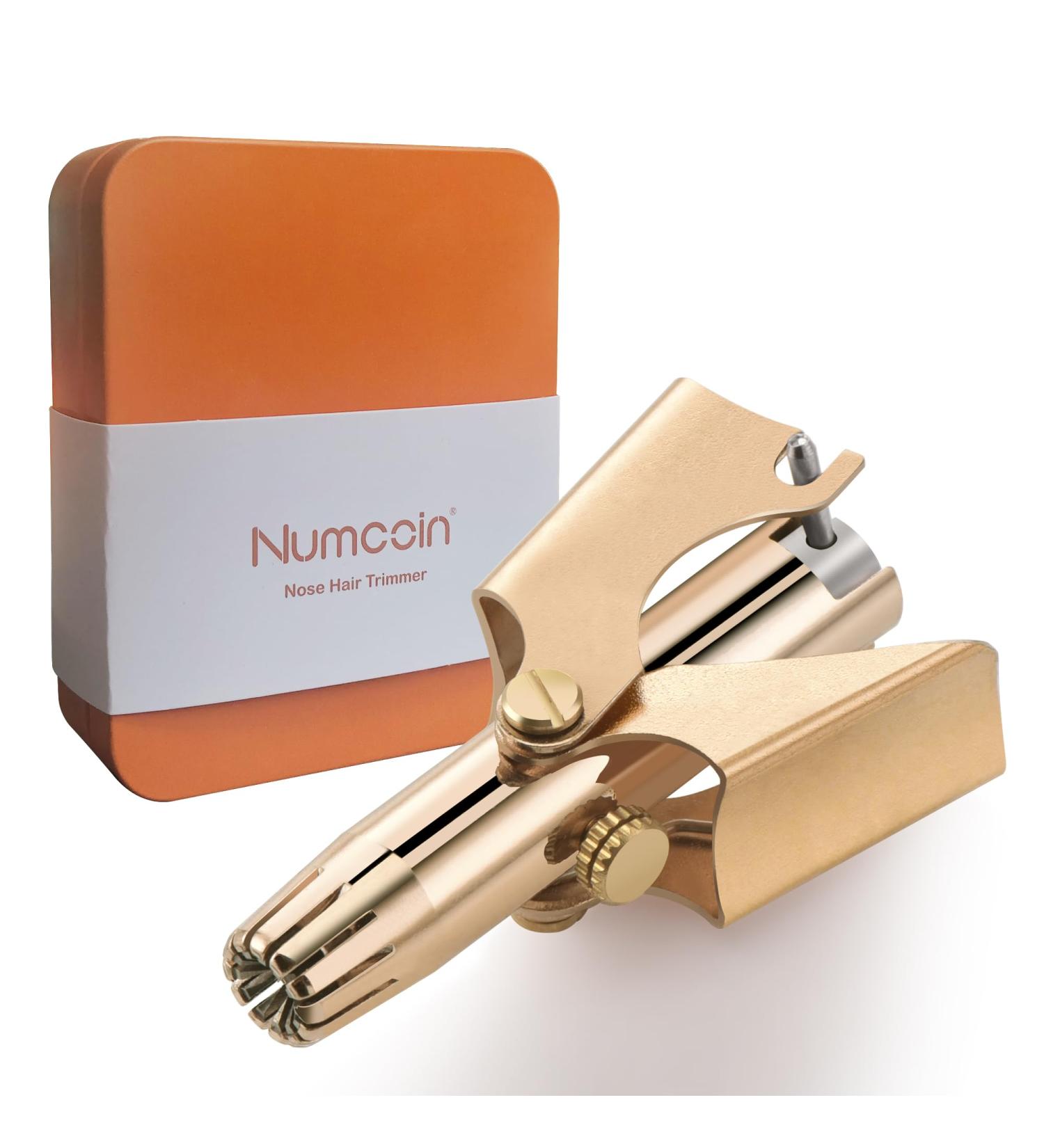 Gold Nose Hair Trimmer for Men - Waterproof Hypoallergenic Manual Nose Trimmer with 12 Double-Edged Blades | Smooth & Precise Trimming - Buy Online on GoSupps.com