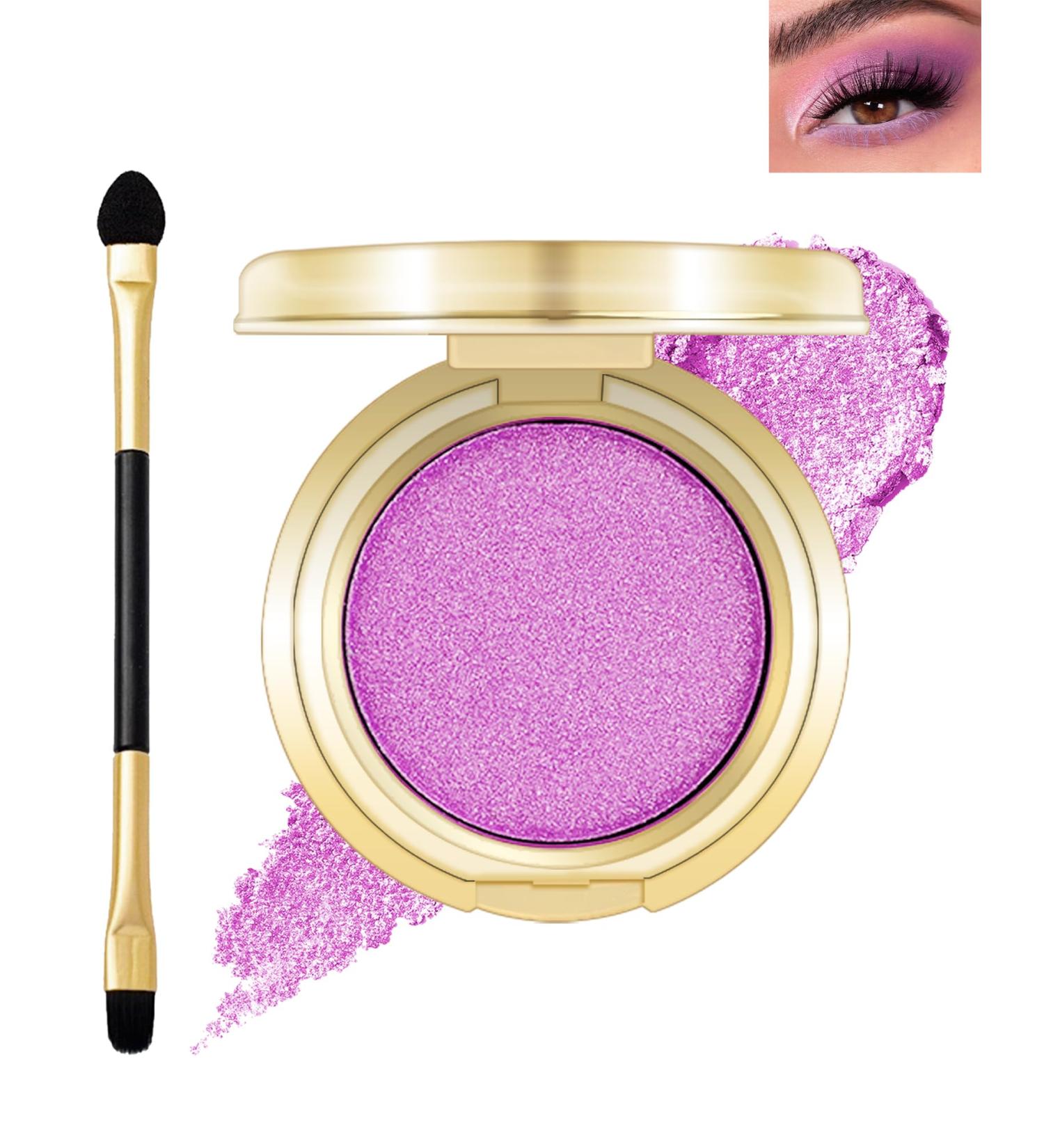 Pink Glitter Eyeshadow Pearl Shimmer Eye Shadow Palette with Brush Longwear Waterproof Cream Eyeshadow High Pigmented Ultra-Blendable Sparkly Single Highlighter Makeup Sombras Para Ojos Con Brillo-02 02# Rose Pink - Buy Online on GoSupps.com