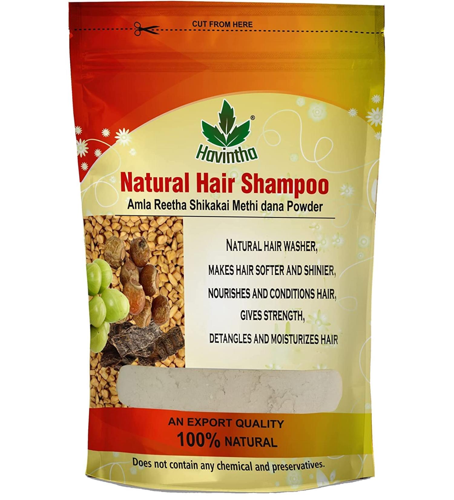 Organic Natural Hair Shampoo with Amla, Reetha, Shikakai, and Methi Dana Powder - 227g (8oz) | Advanced Hair Wash - Buy Online on GoSupps.com
