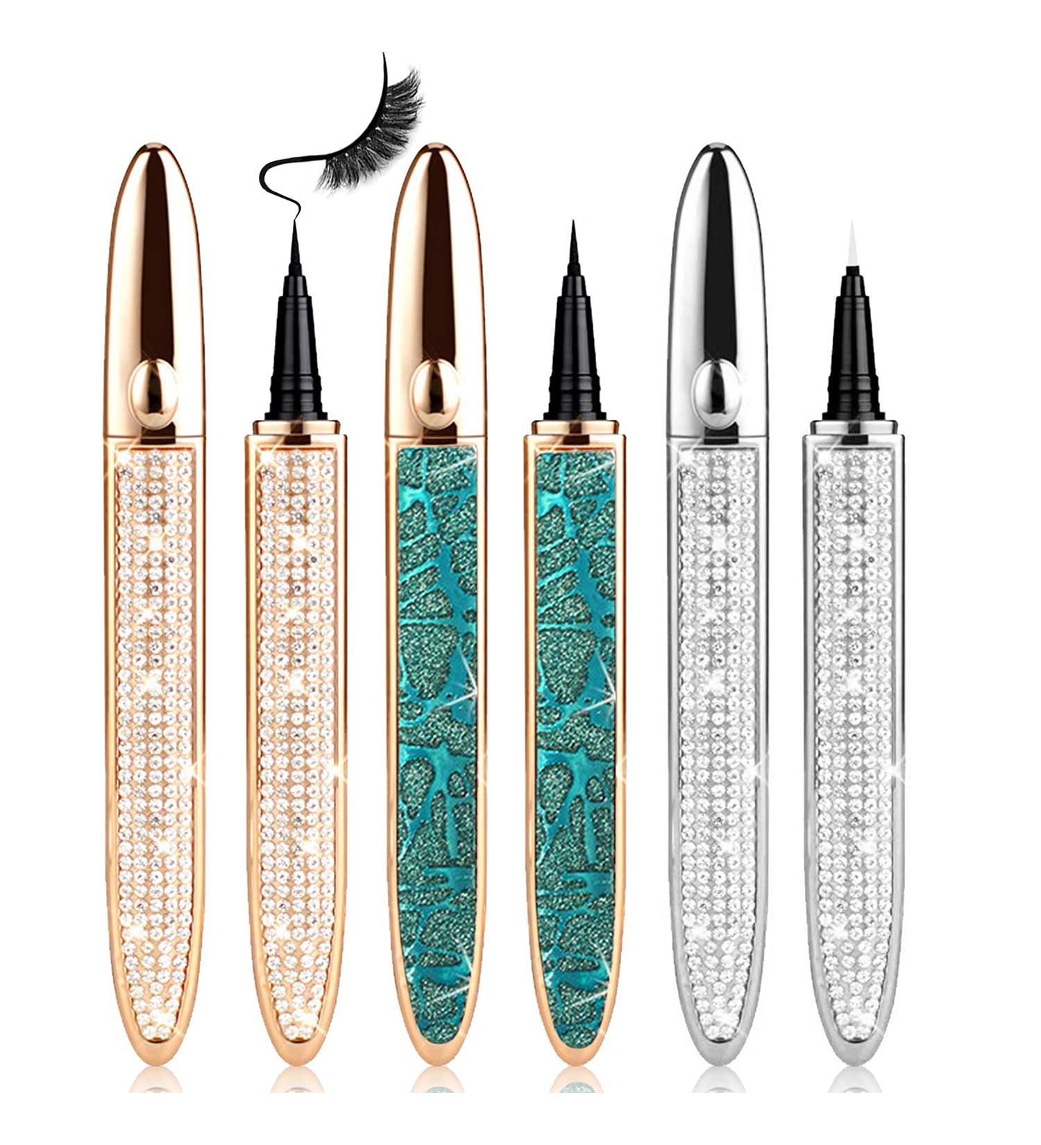 NewBang 3 Pcs Liquid Eyeliner Pen Set - Waterproof Self-Adhesive Glue Pen for False Eyelashes (Black/Clear) - Buy Online on GoSupps.com