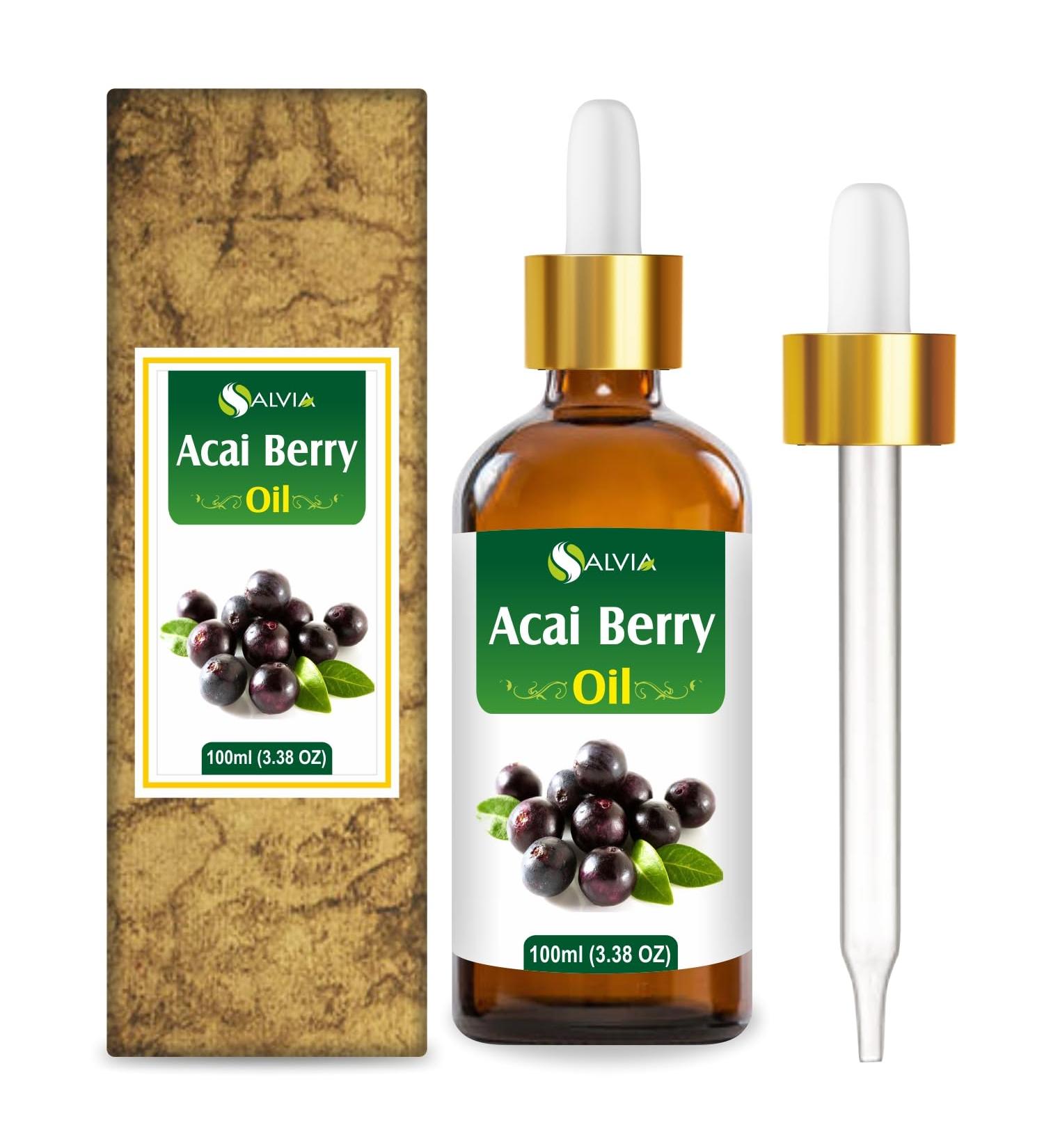 Pure Salvia Acai Berry Cold Pressed Carrier Oil - 100ML | Natural & Undiluted for Aromatherapy & Skin Care - Buy Online on GoSupps.com