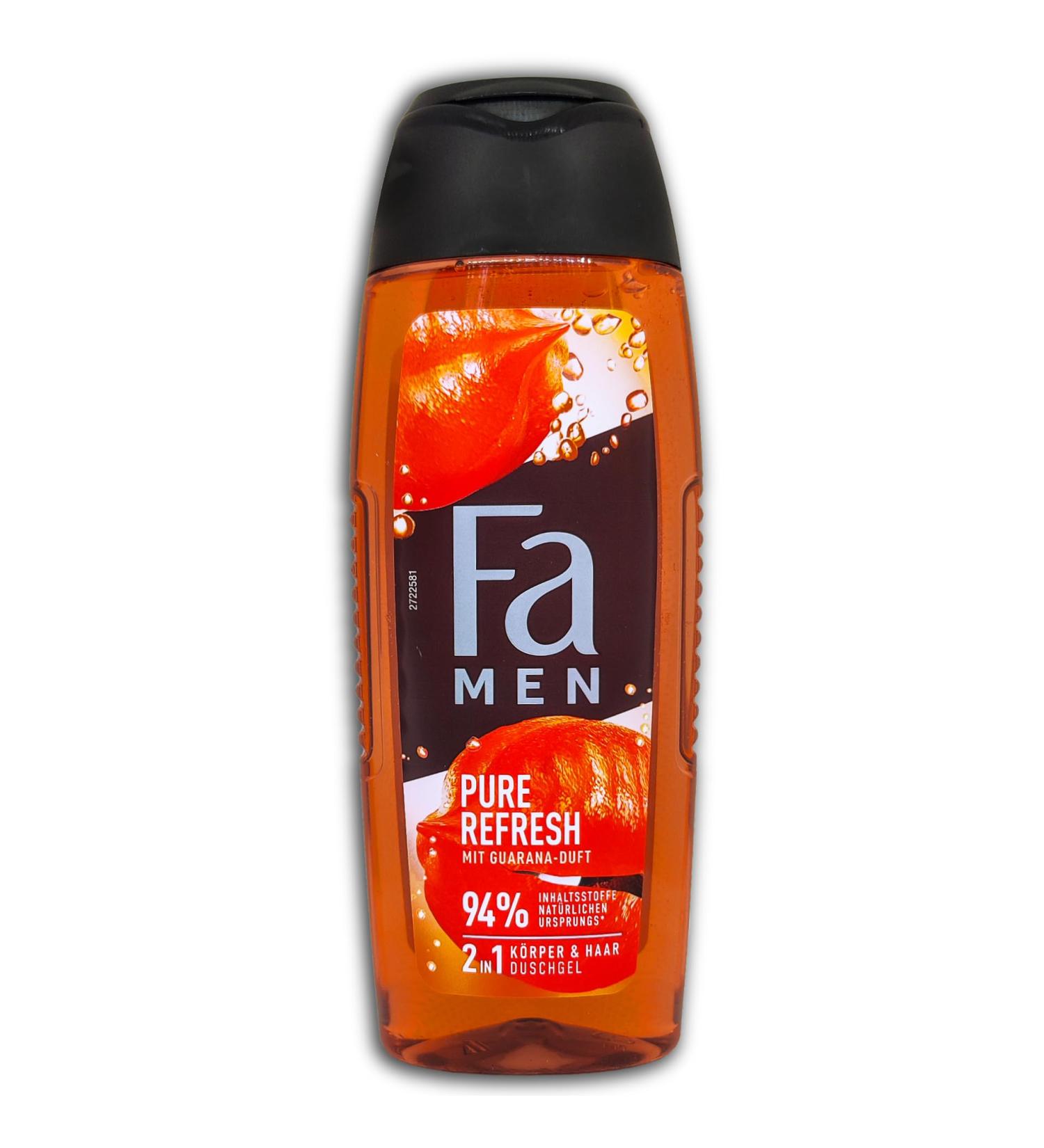 Fa Men 2-in-1 Shower Gel Set for Body and Hair with Guarana Scent 2 x 250 ml