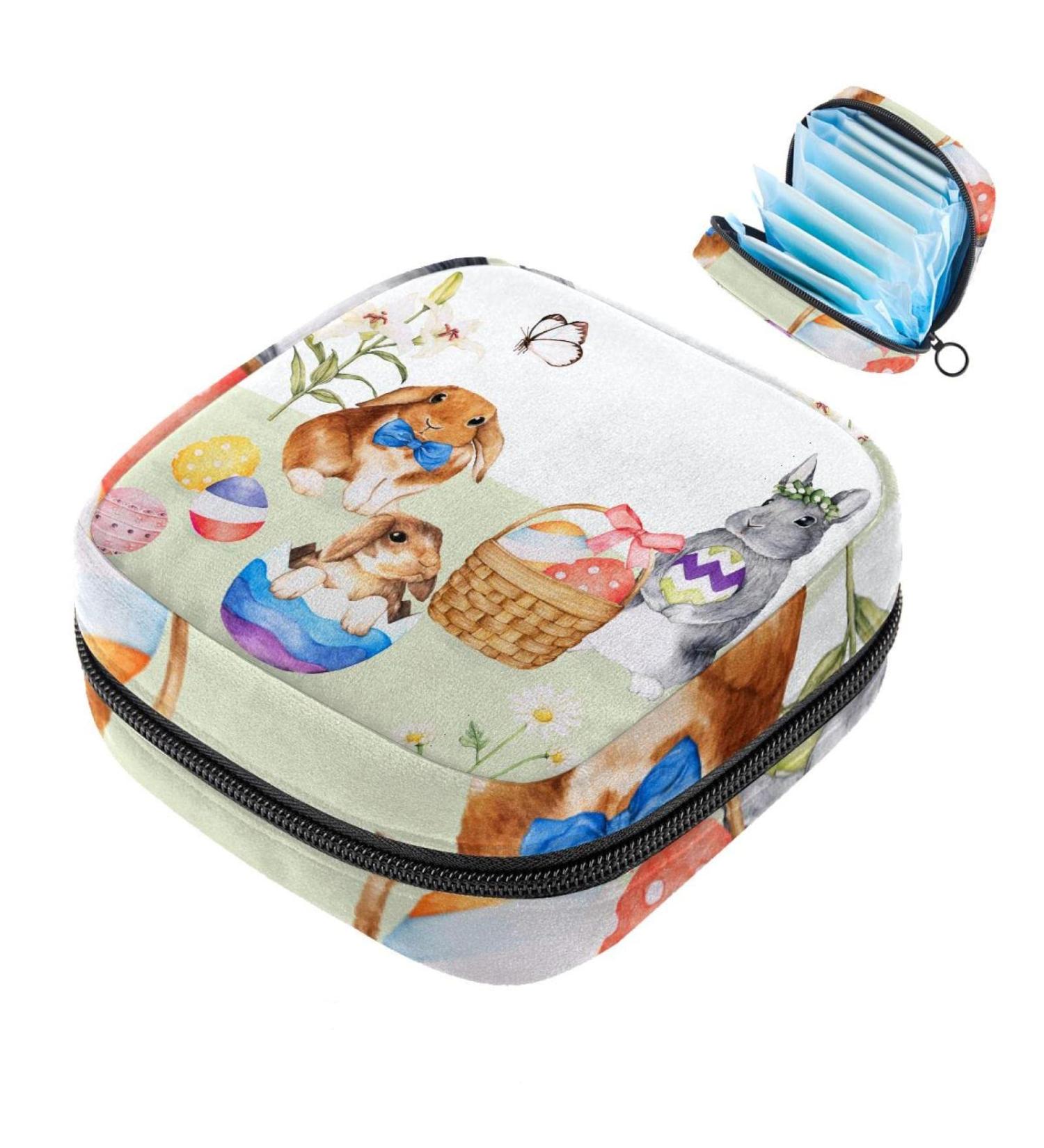 Women's Bunny Easter Tampon Bag | Zip Pocket Storage for Menstrual Products | Multi-functional Binding Bags - Buy Online on GoSupps.com