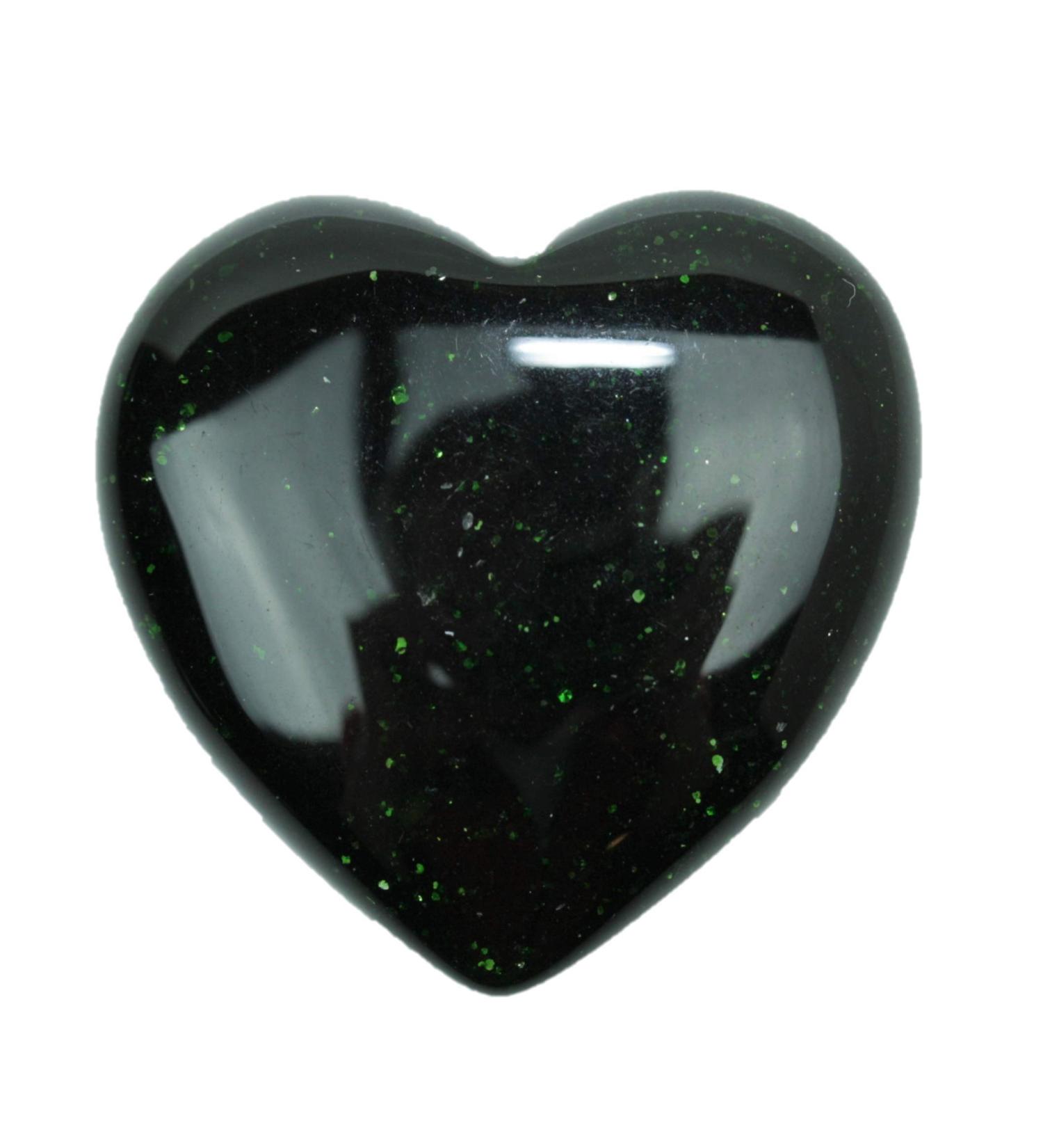 Steinfixx - Gem Stone Herz I Heilstein I Gl cksstein I Chakra -Stein I Taschenstein |Massage stone |Gift for loved ones (green flow)