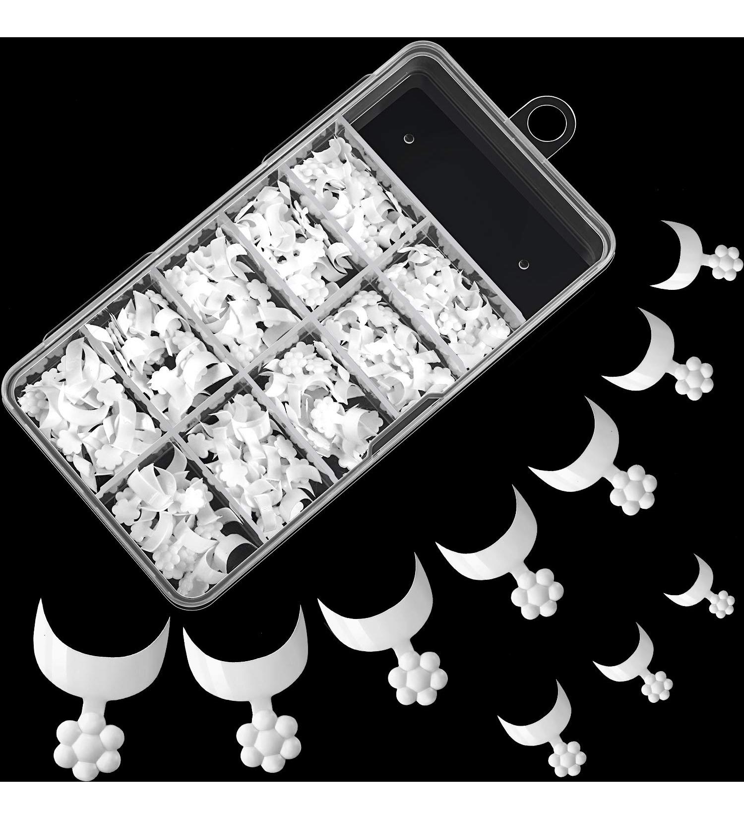 100 Short Style French False Nails in 10 Sizes with Acrylic Tips - DIY Nail Salons - Buy Online on GoSupps.com
