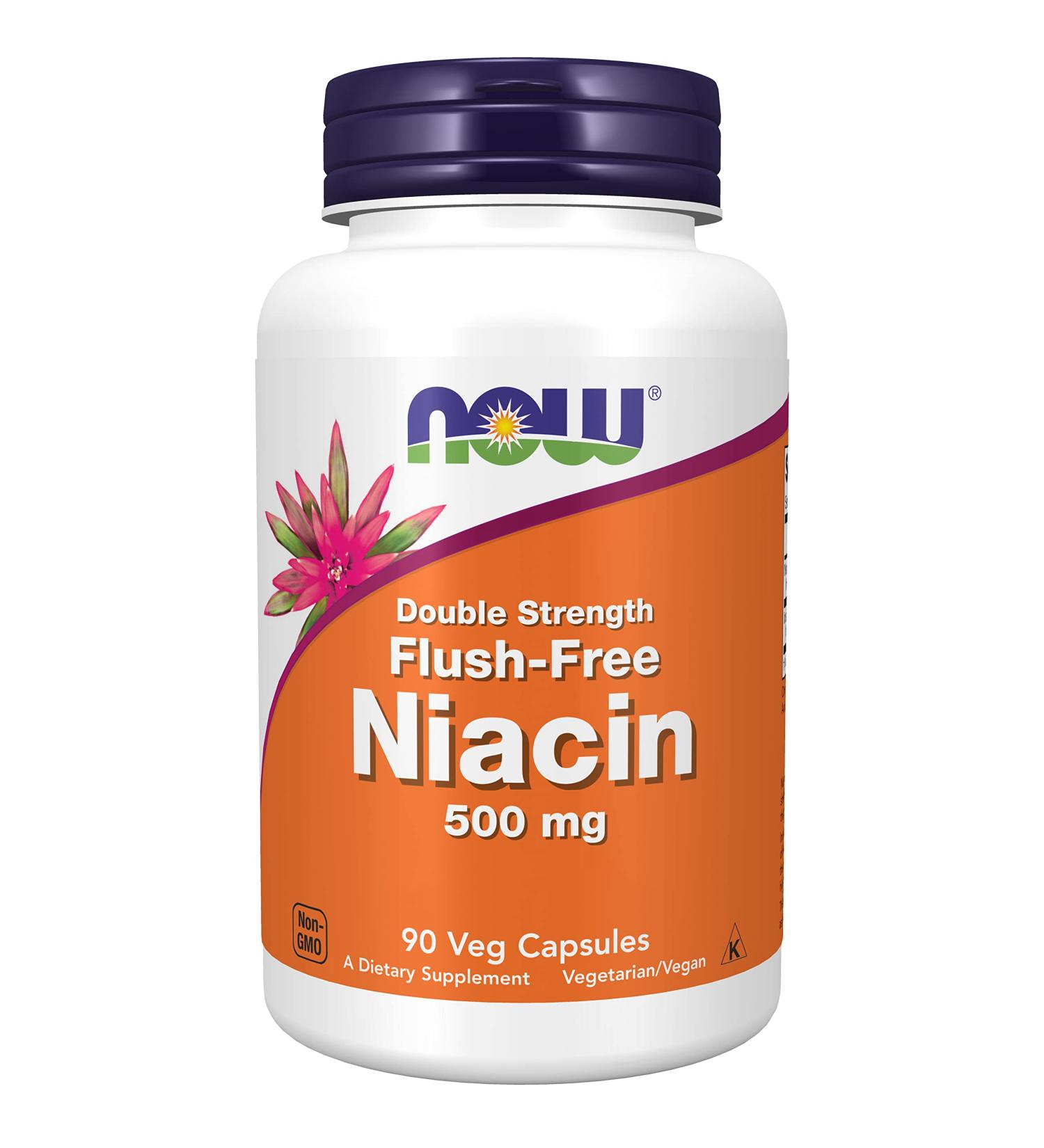 Now Foods Niacin 500mg - 90 Vegan Capsules | Lab-Tested Vitamin B3 | Non-Flush | Soy Free, Gluten Free, Vegetarian - Buy Online on GoSupps.com