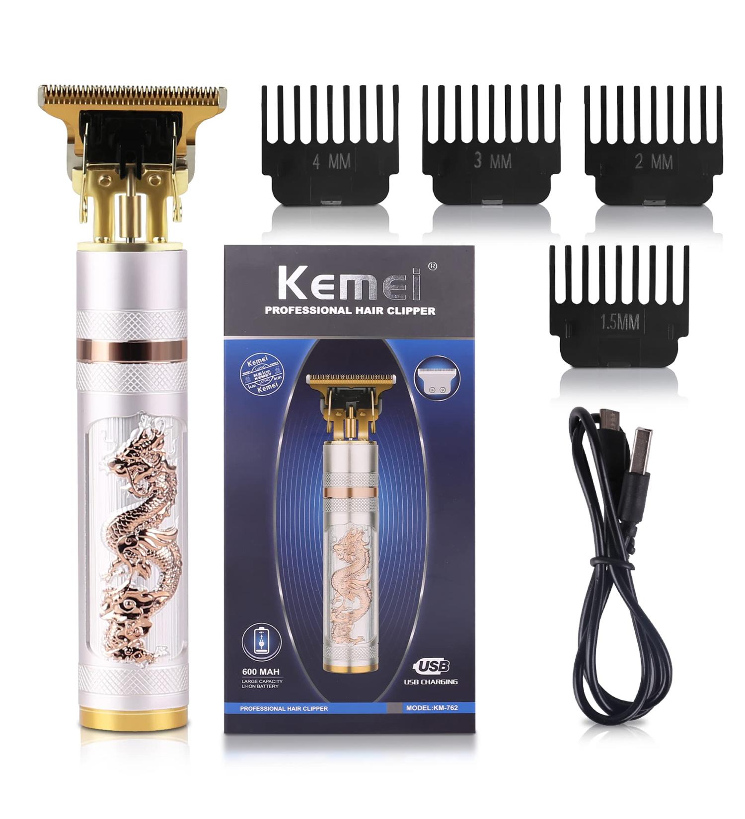 KEMEI Professional Hair Clippers for Men - Close Cutting Beard Trimmer/Shaver - Cordless Rechargeable Golden Dragon - Buy Online on GoSupps.com