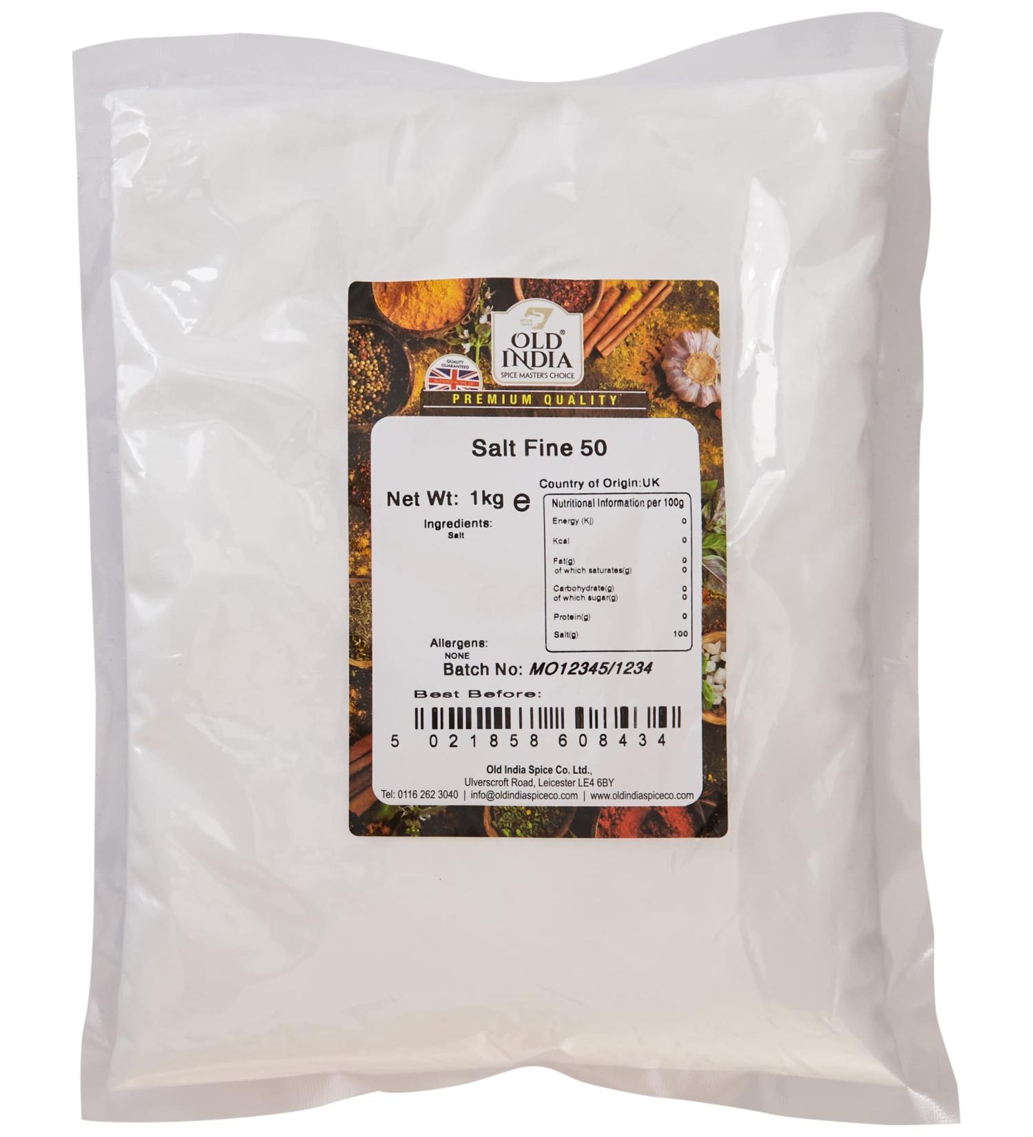 Old India Fine Salt 1kg - Natural Sea Salt for Cooking and Seasoning - Buy Online on GoSupps.com