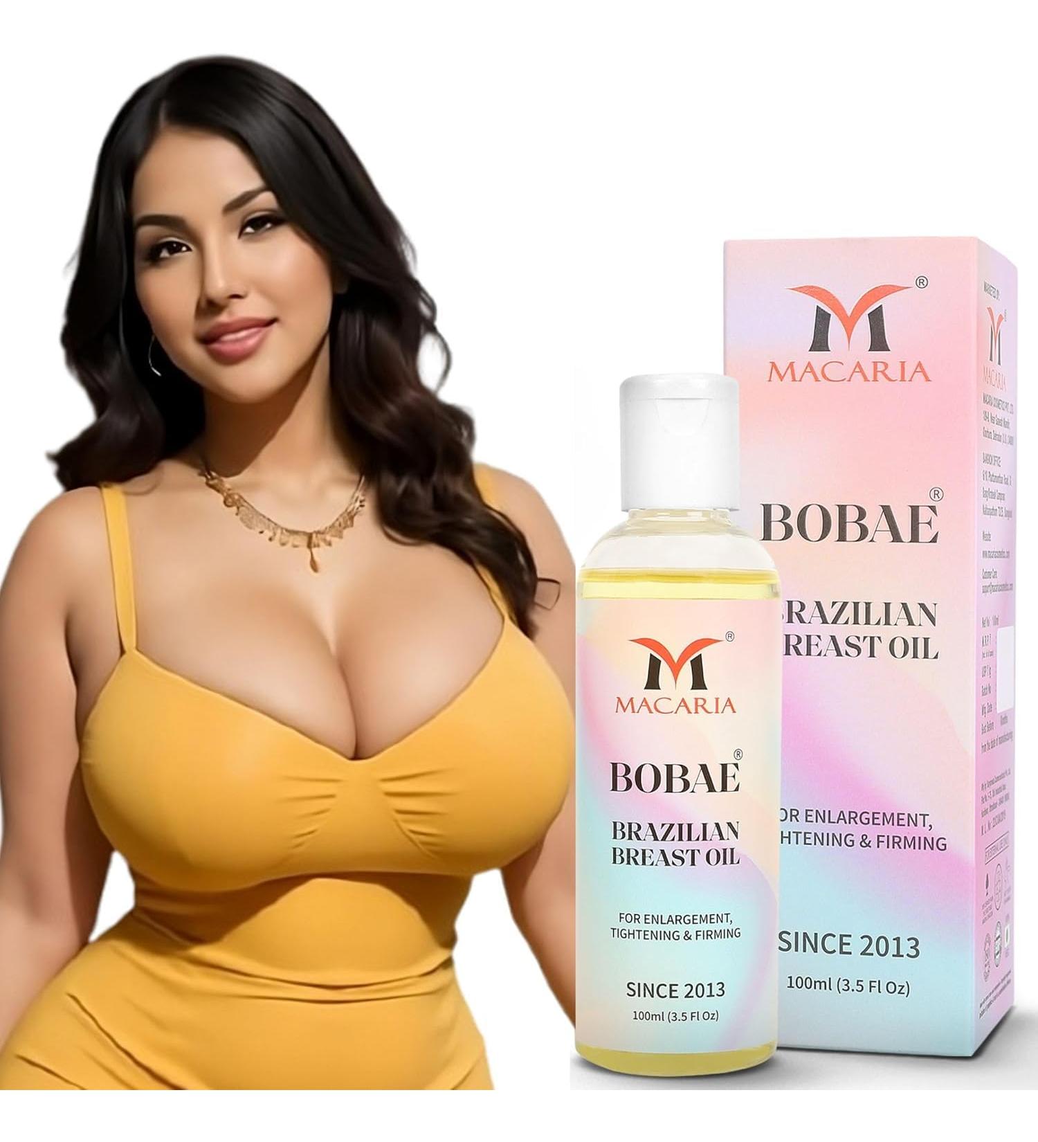 MACARIA Bobae Brazilian breast Oil for sagging Breasts Bust Enlargement Tightening Shape & Size up Toning Oil Quick Growth Lifting & Firming Breast Enhancement Gel for bigger Boobs for Women - Buy Online on GoSupps.com
