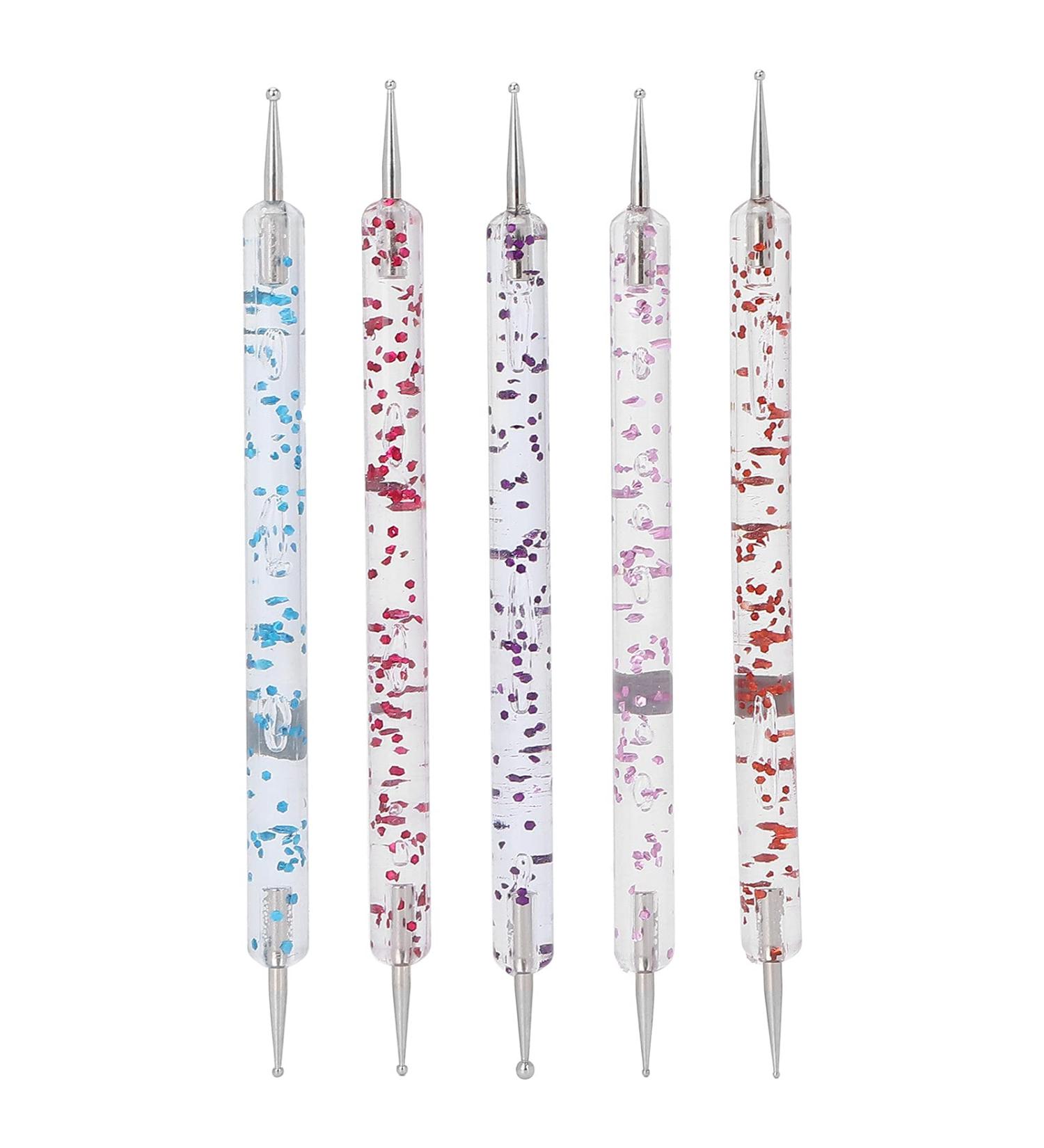 5-Piece Nail Puncture Pen Set | 2-Way DIY Nail Art Dotting Tool & Rhinestone Picker - Portable Manicure Kit for Home Salon - Buy Online on GoSupps.com