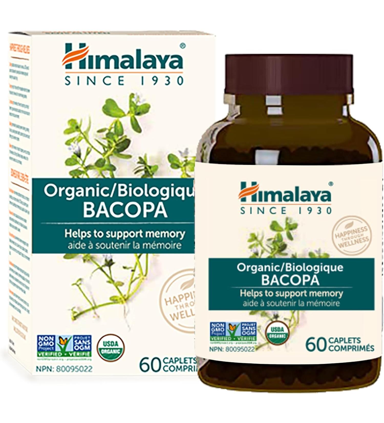 Himalaya Bacopa 60 Caplets - Boost Memory & Focus Naturally - Buy Online on GoSupps.com