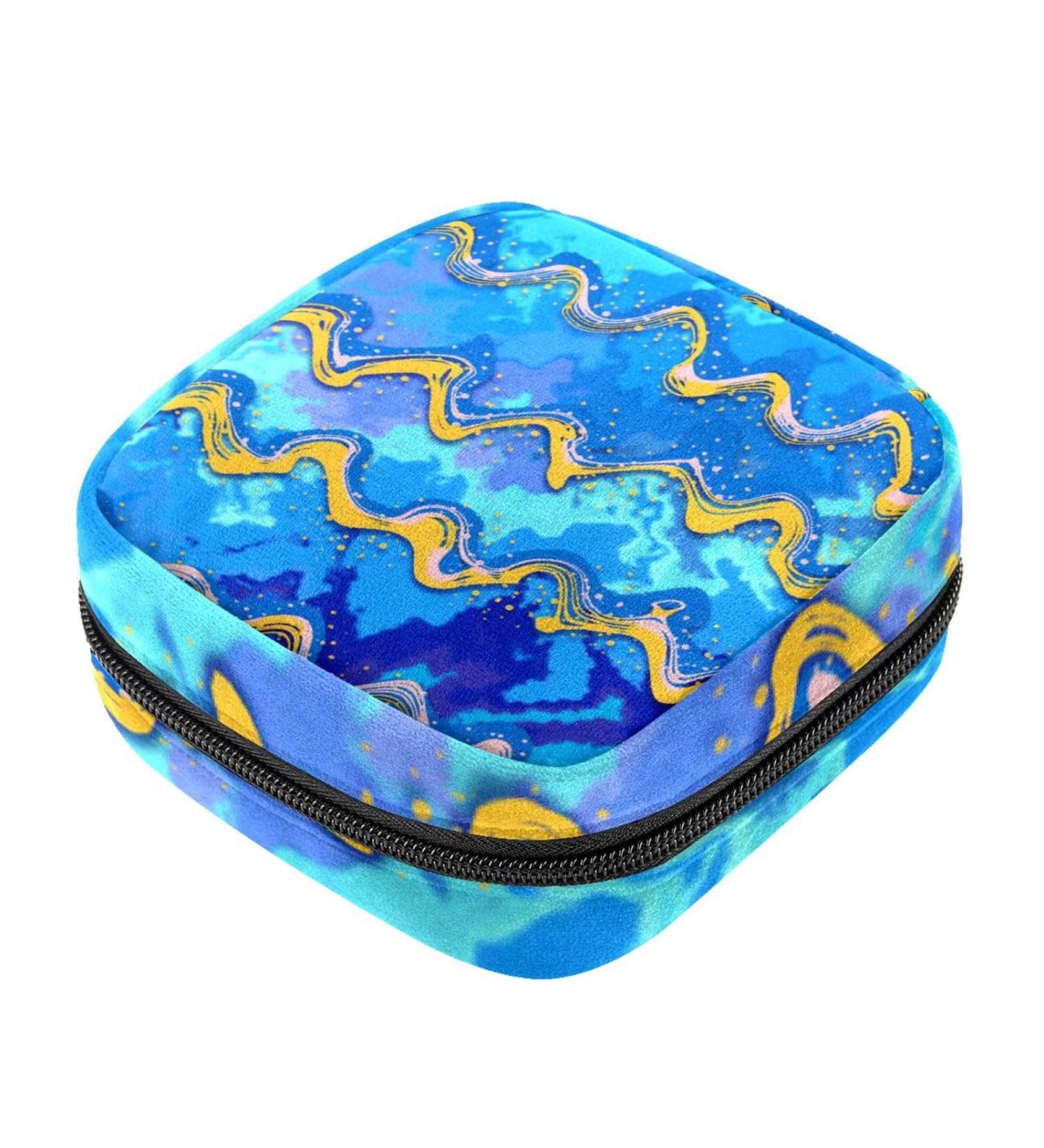 Multicoloured Marble Sanitary Napkin Storage Bag - Menstrual Cup & Nursing Pad Holder - Buy Online on GoSupps.com