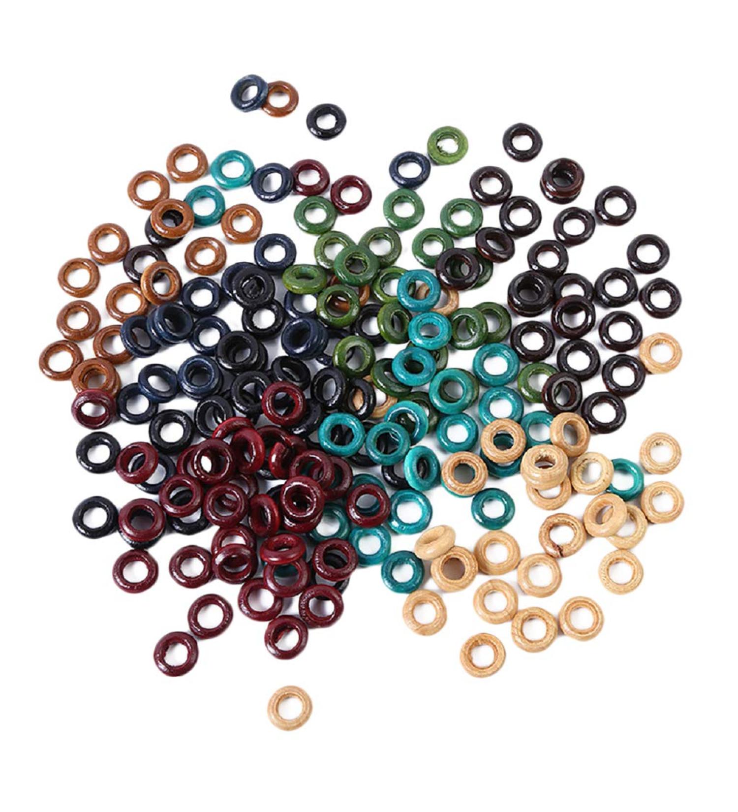 Chiwanji 100pcs Mixed Color Imitation Wood Beads - Wholesale Dreadlock & Braid Hair Accessories for DIY Crafting - Buy Online on GoSupps.com