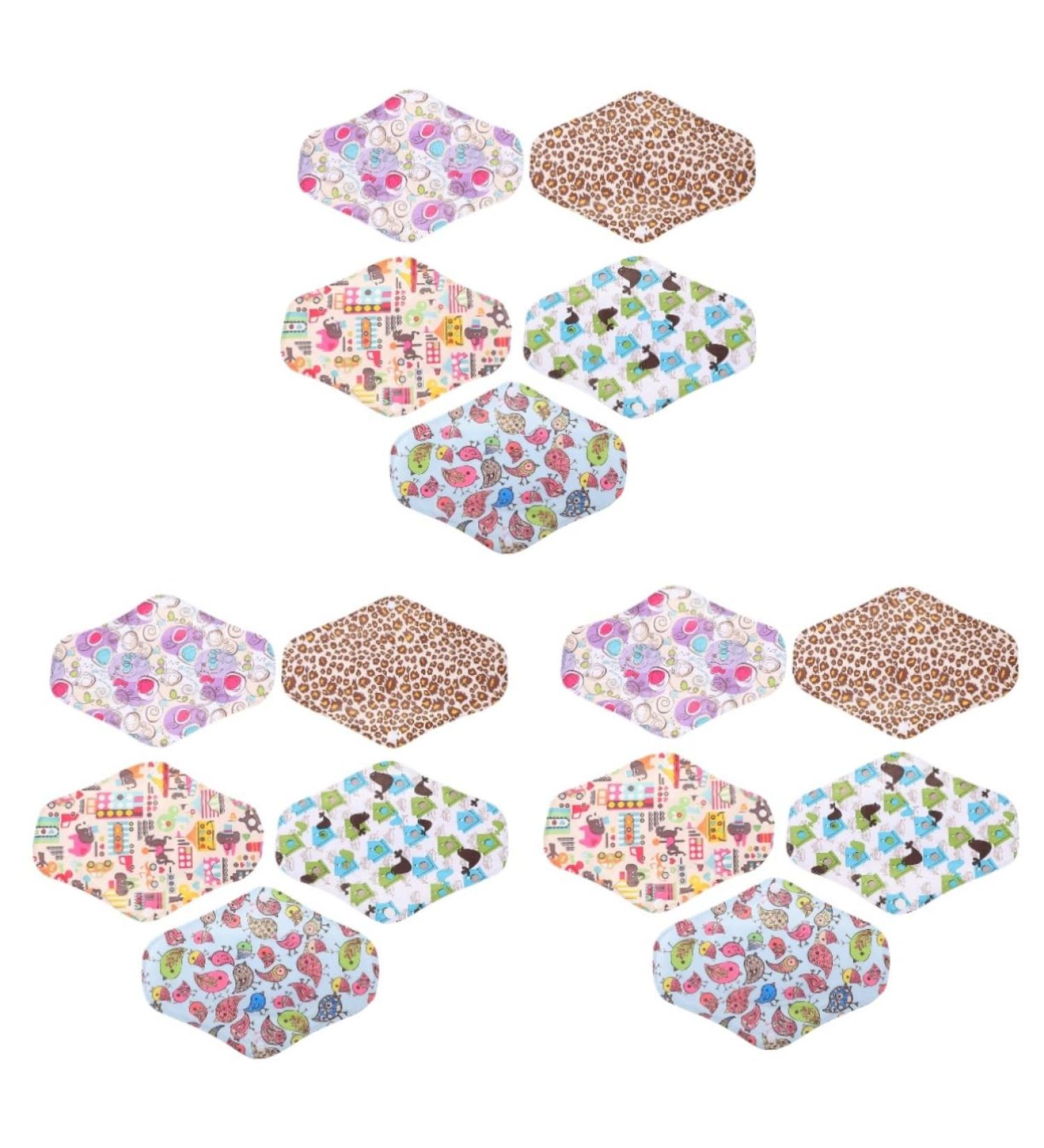 Healifty 15 Pcs Organic Washable Sanitary Pads | Reusable Cloth Menstrual Pads & Nursing Pads Assorted Colors | Bamboo Incontinence Pads for Women | Eco-Friendly Ladies Panties Liner - Pack of 1 - Buy Online on GoSupps.com