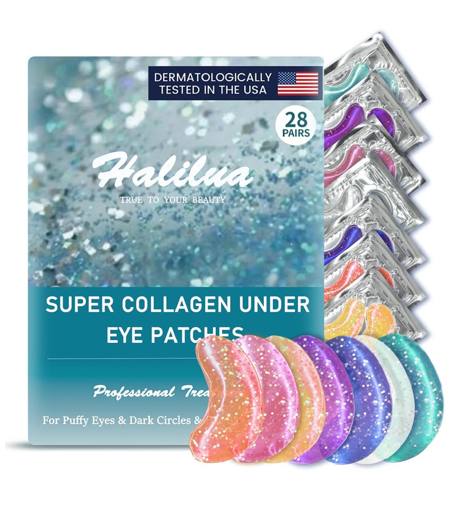 28 Pairs Natural Collagen Under Eye Patches - Reduce Dark Circles Fine Lines & Puffiness | Refresh Your Skin with Eye Moisturizer Treatment - Buy Online on GoSupps.com