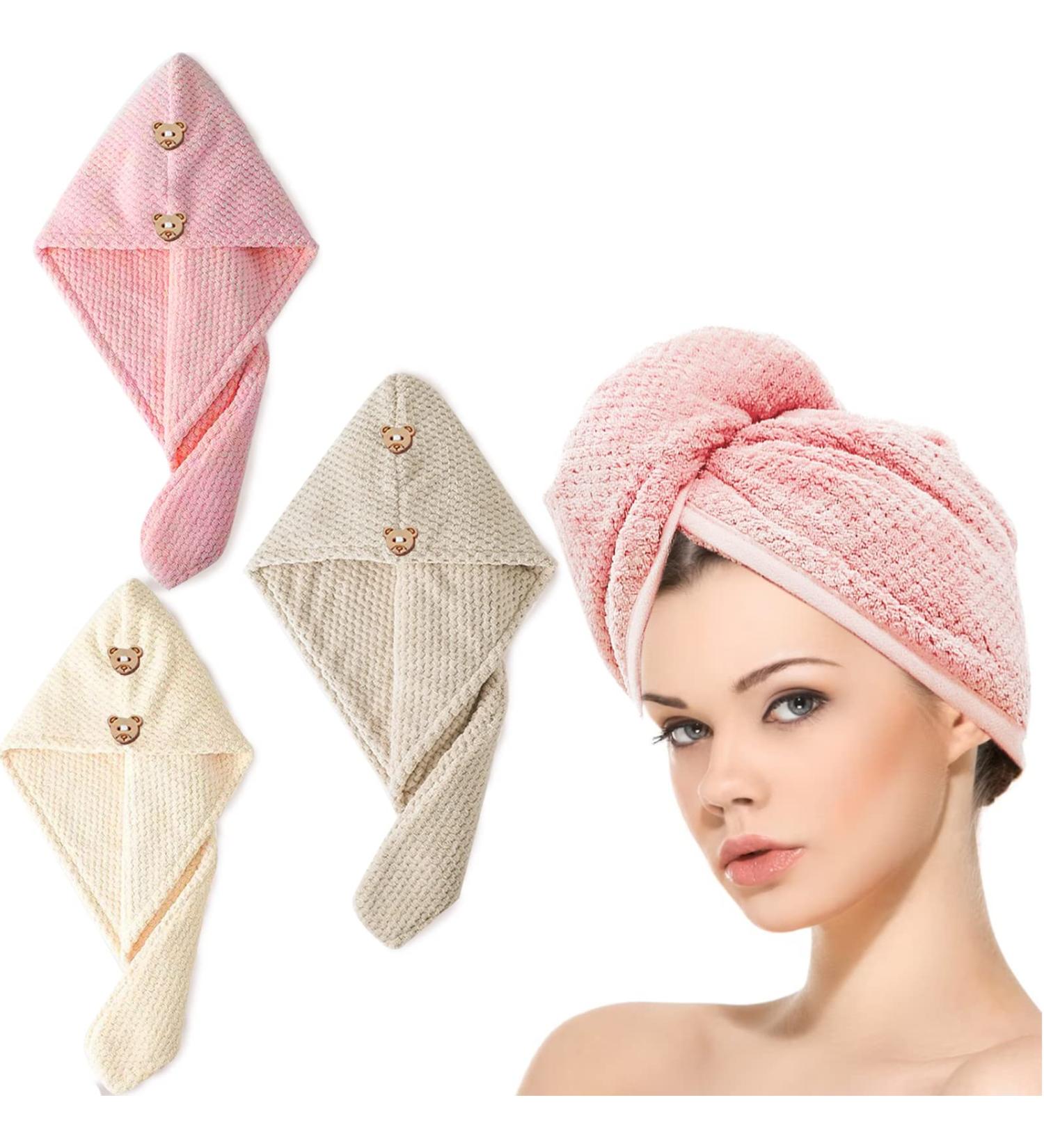 Microfiber Hair Towel Wrap Set | Salon Quality Towels for Wet Hair | Super Absorbent Turbans for Long & Thick Hair - Buy Online on GoSupps.com