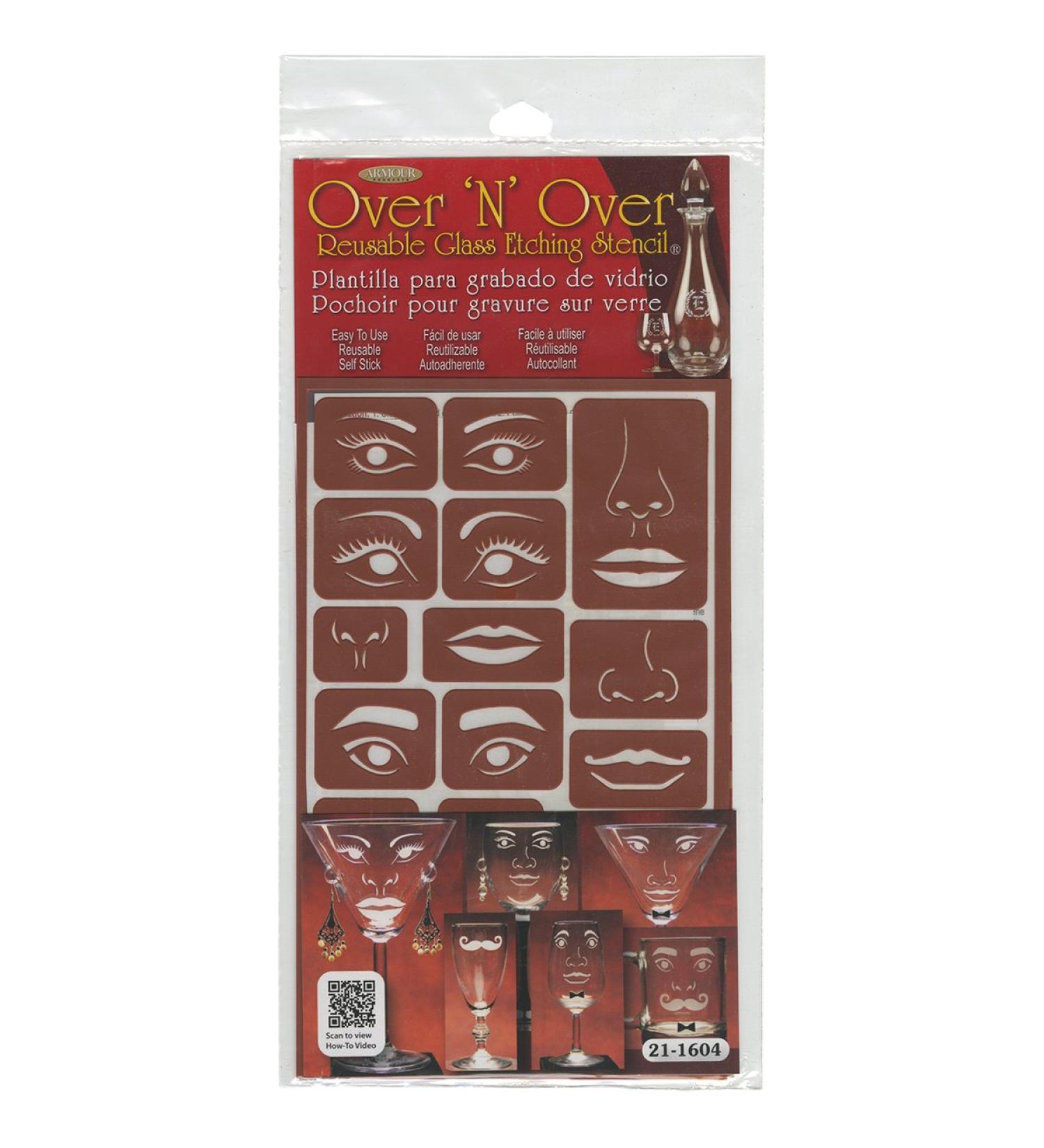 Armour 21-1604 Etch Over N Over Stencil Faces | High-Quality Stencil for Glass Etching - Buy Online on GoSupps.com