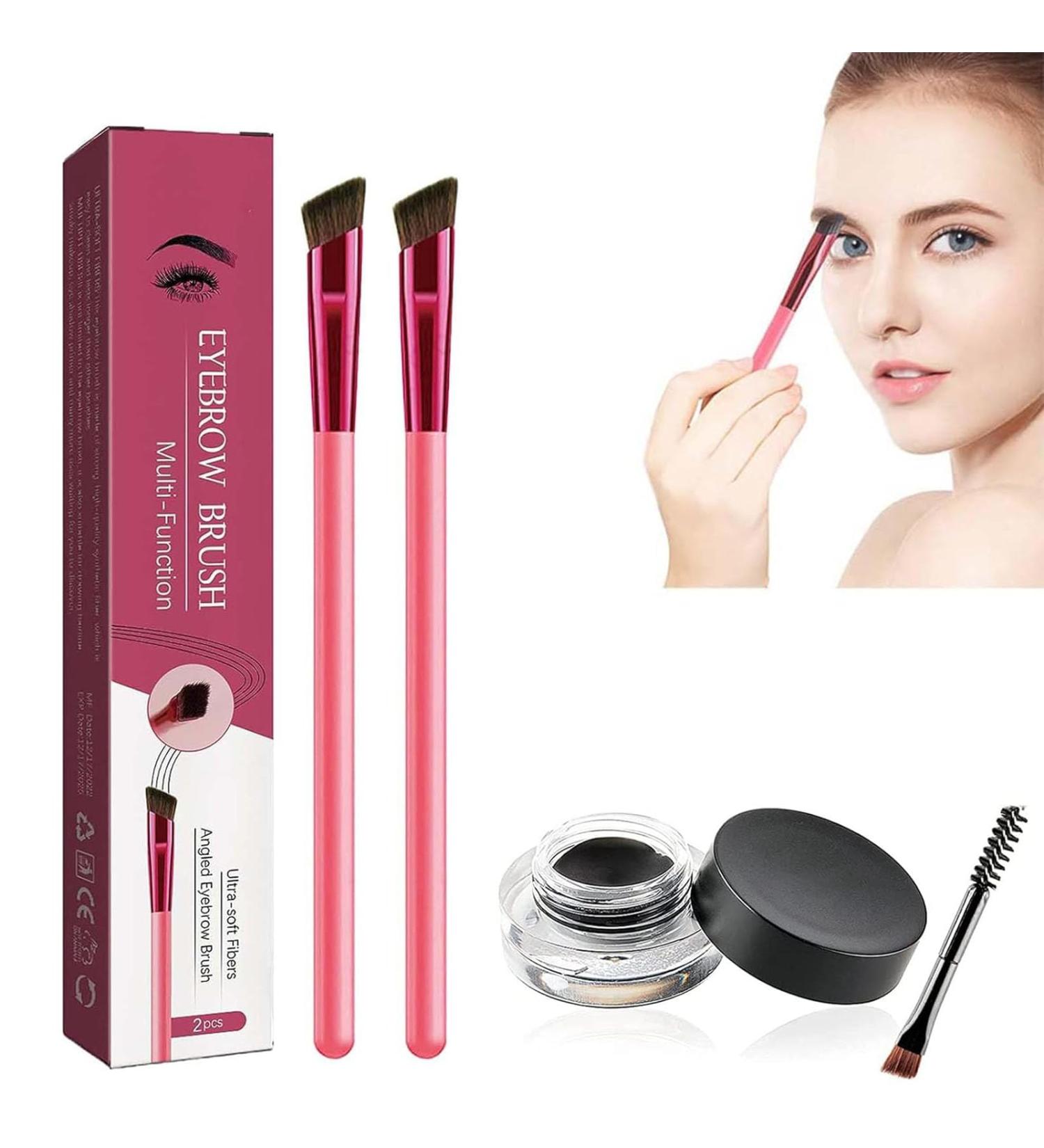 2Pcs Anjoize Eyebrow Kit Anjoize Eyebrow Brush Anjoize Eyebrow Pen 4d Laminated Brow Starter Kit Anjozie Eyebrow Grooming Kit with Waterproof Eyebrow Gel (Black) - Buy Online on GoSupps.com