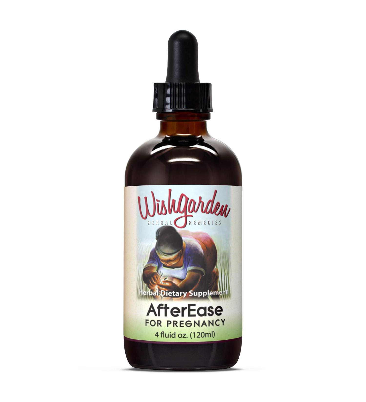 WishGarden Herbs AfterEase for Pregnancy - Organic Supplement for Afterbirth Contractions - After Birth Essentials with Cramp Bark and Black Haw (4 oz) - Buy Online on GoSupps.com