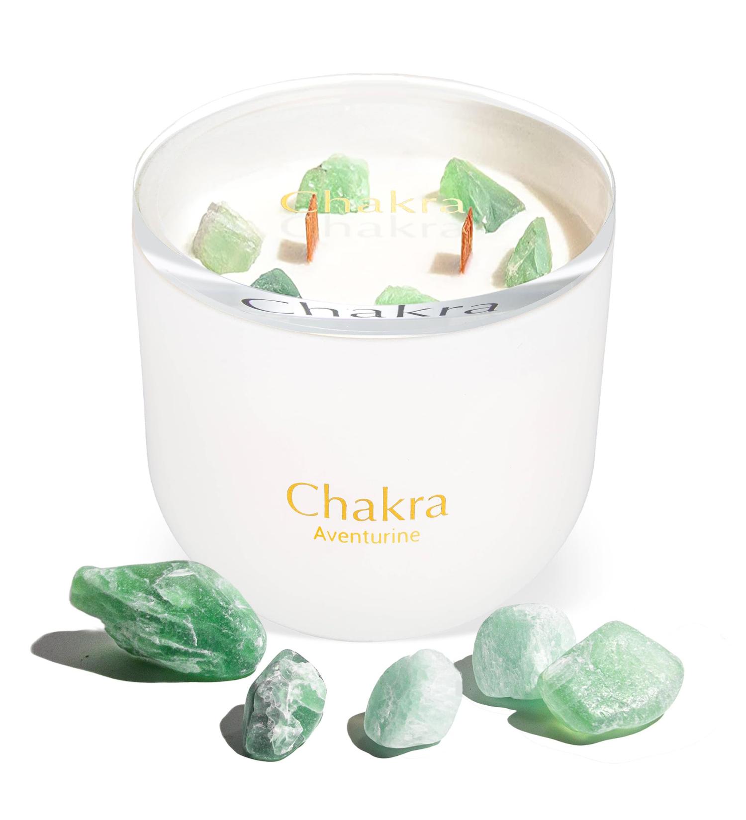 Hidden Label Healing Crystal Candle - Aventurine Wealth Scented Candle with Wood Wicks - Real Crystals Aromatherapy Gifts for Women - 12oz Chakra Candle - Buy Online on GoSupps.com