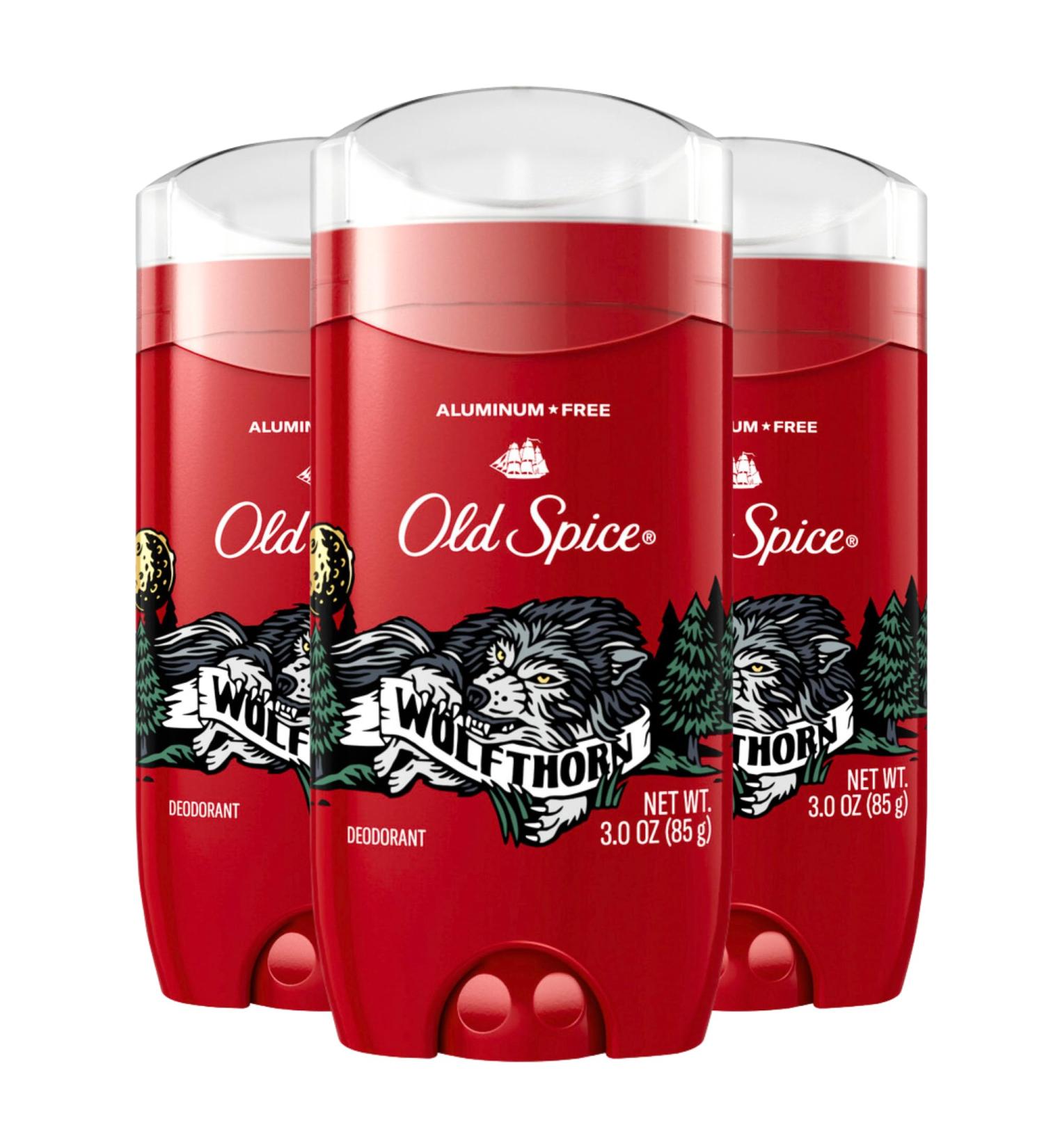 Old Spice Aluminum Free Deodorant for Men 24/7 Odor Protection 24/7 Freshness & Lasting Scent Wolfthorn Scent 3.0 oz (Pack of 3) Wolfthorn 3 Ounce (Pack of 3) - Buy Online on GoSupps.com